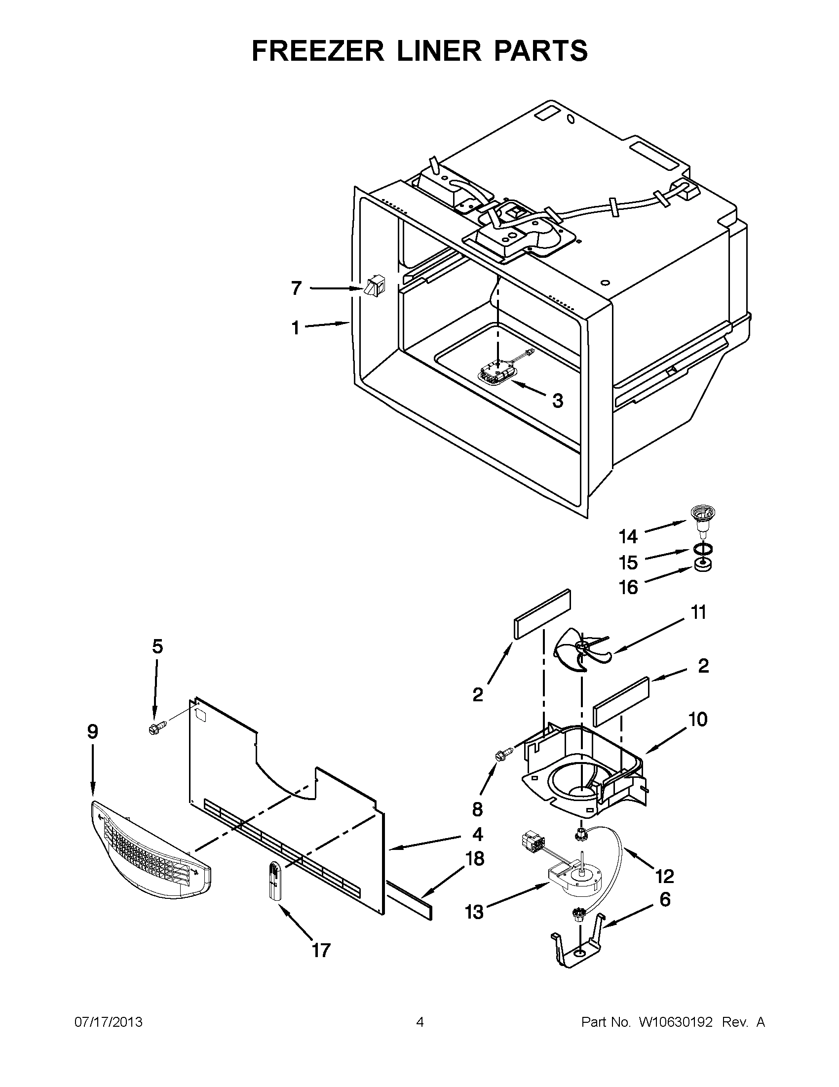 02 - FREEZER LINER PARTS