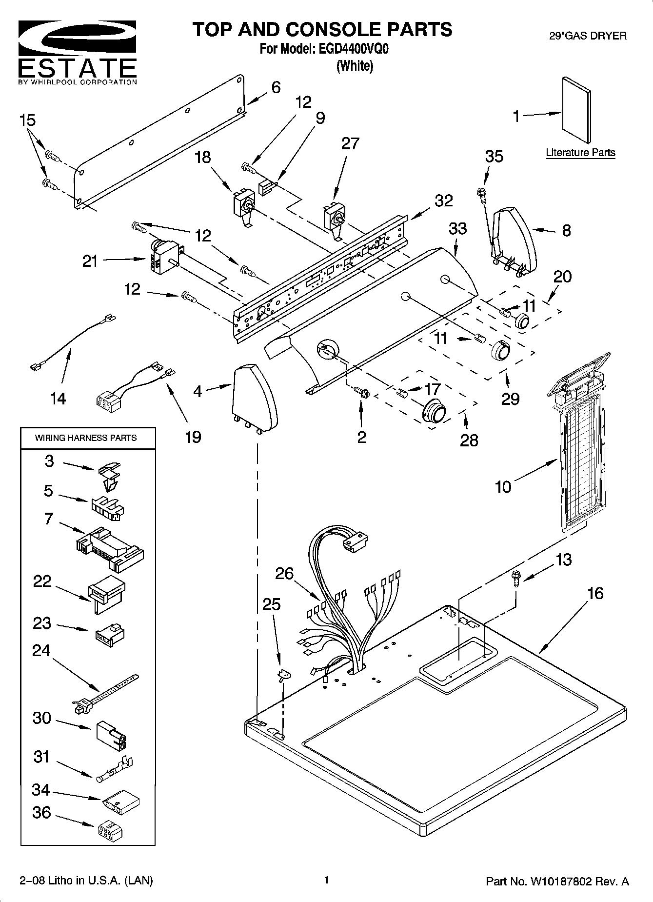 01 - TOP AND CONSOLE PARTS
