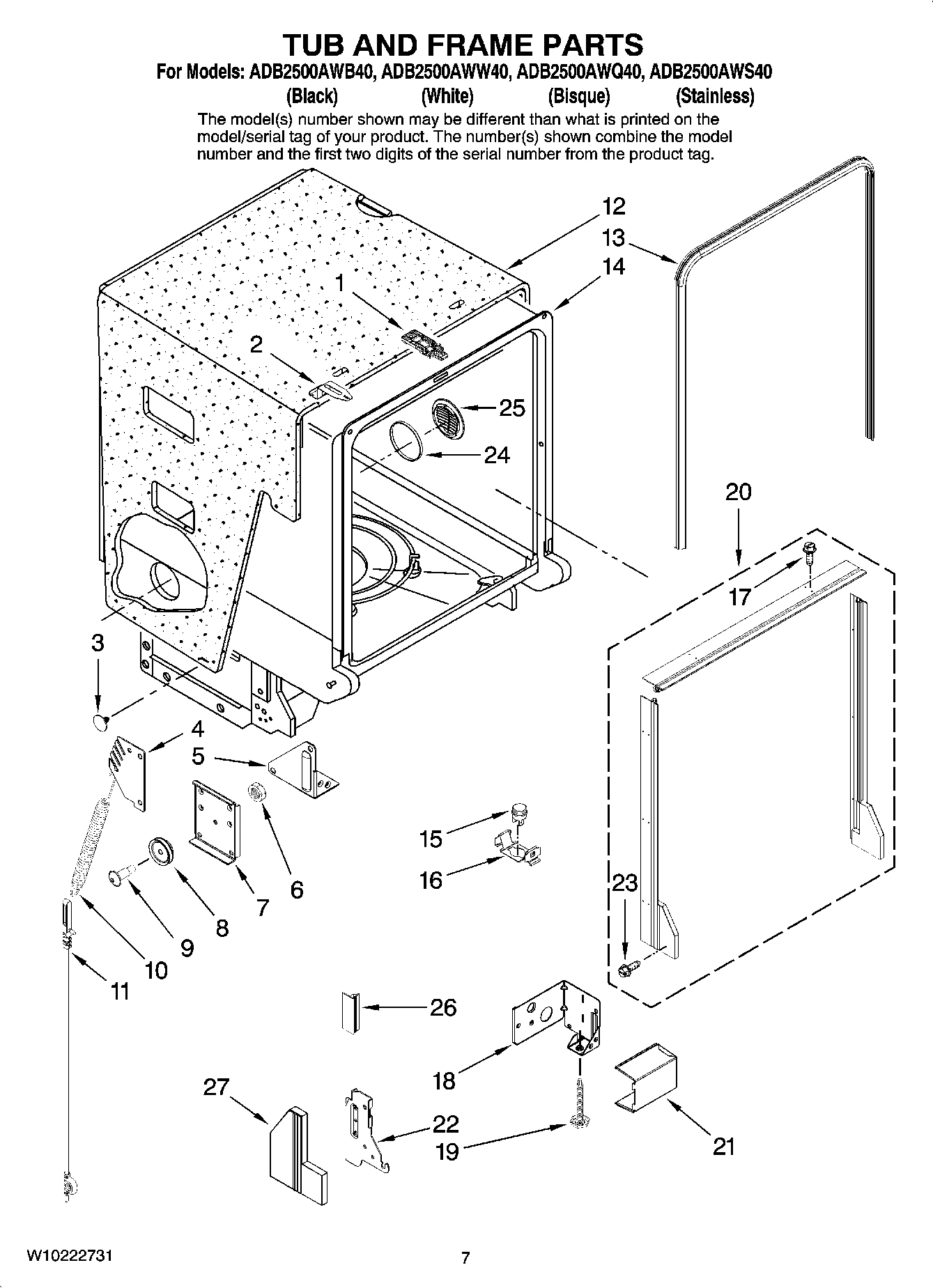 07 - TUB AND FRAME PARTS