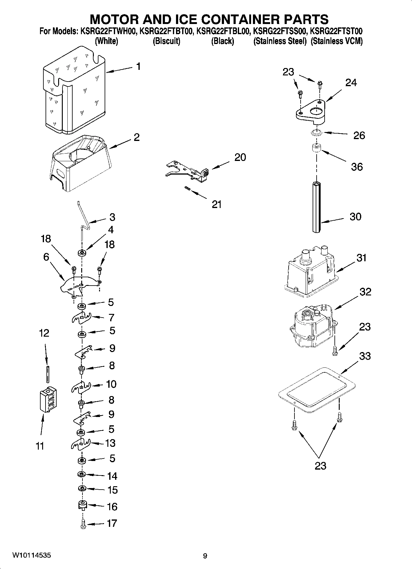 06 - MOTOR AND ICE CONTAINER PARTS