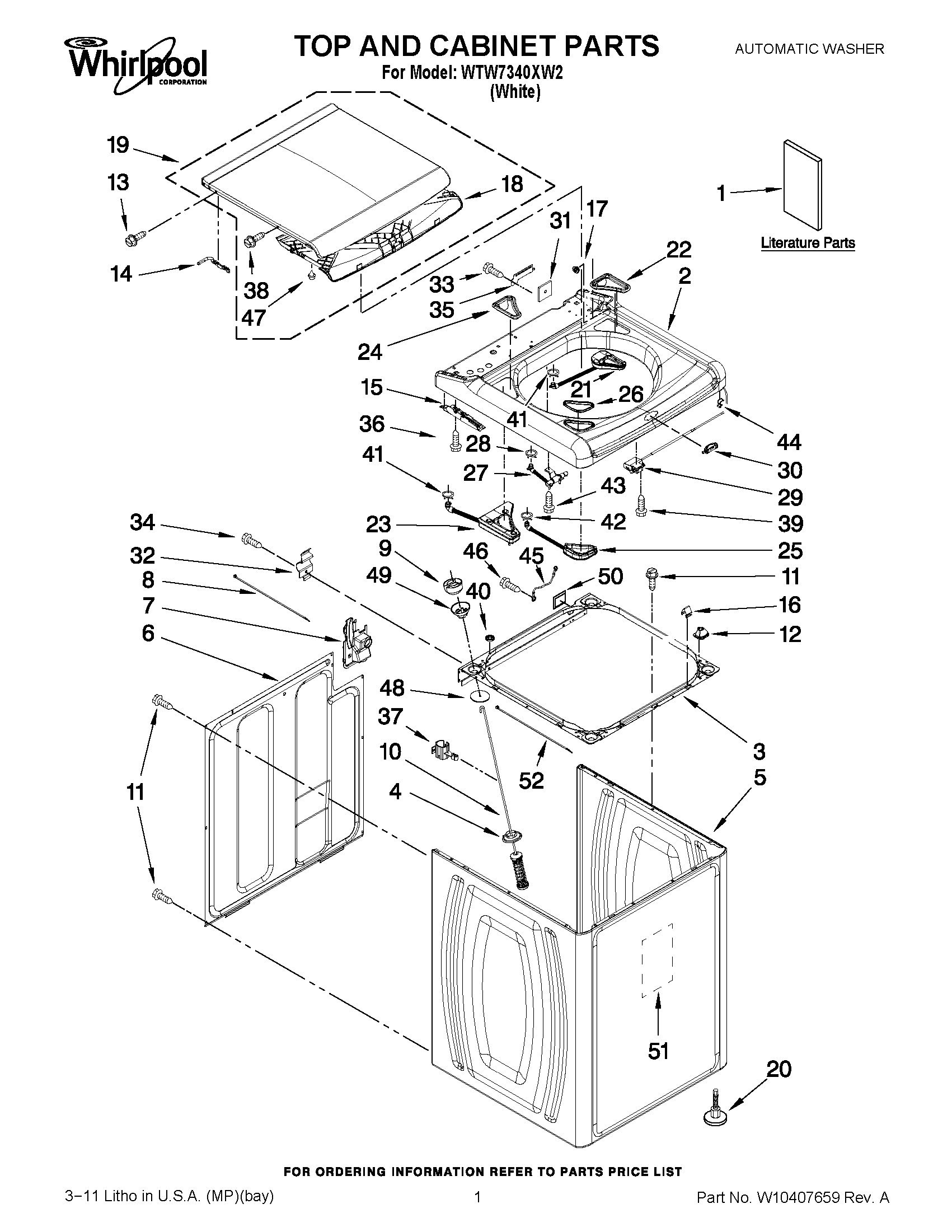 01 - TOP AND CABINET PARTS