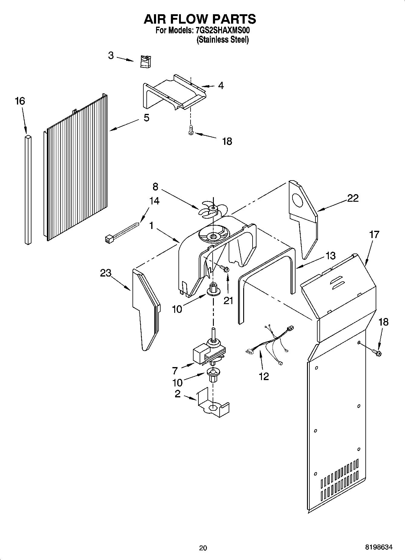 12 - AIR FLOW PARTS, PARTS NOT ILLUSTRATED