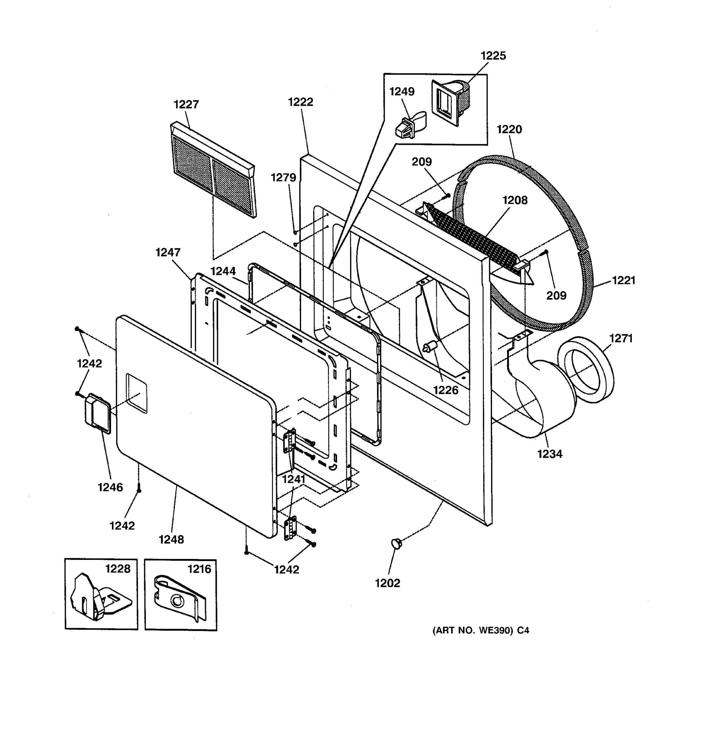 FRONT PANEL & LINT FILTER