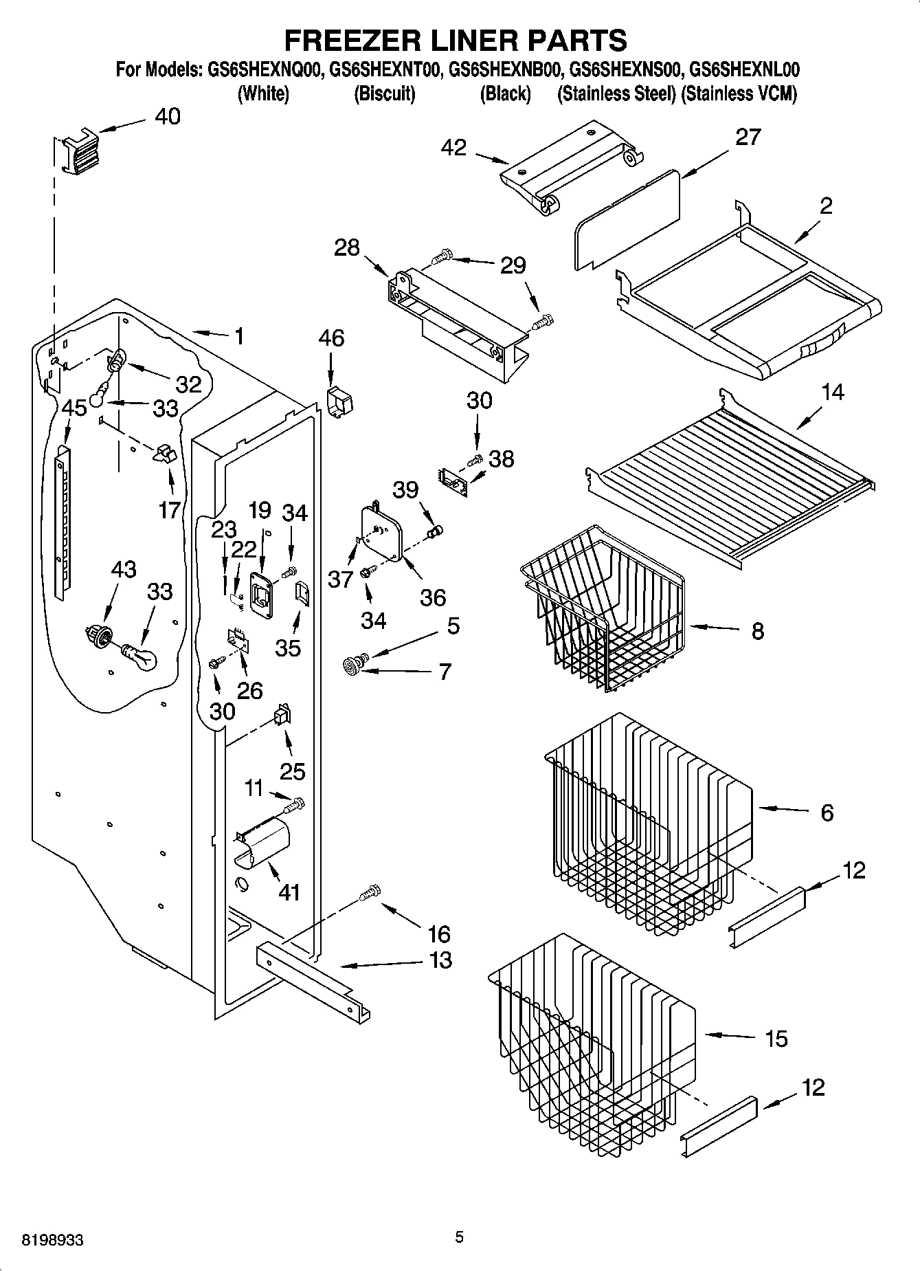 04 - FREEZER LINER PARTS