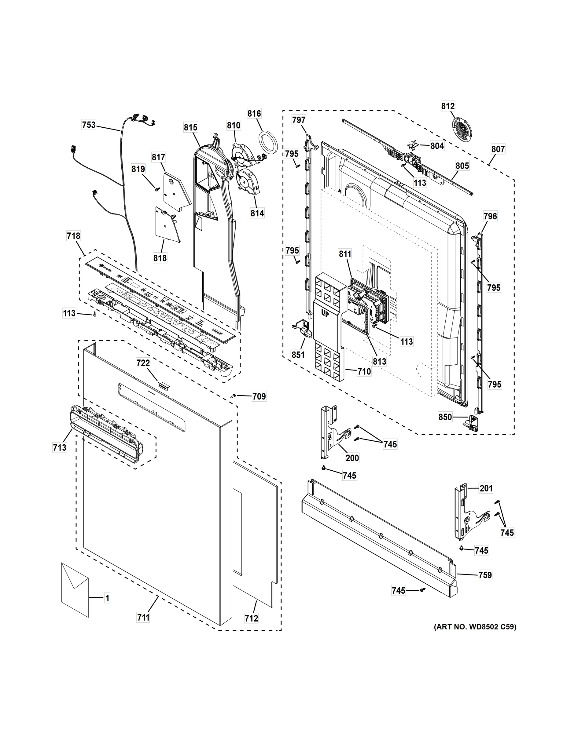ESCUTCHEON & DOOR ASSEMBLY