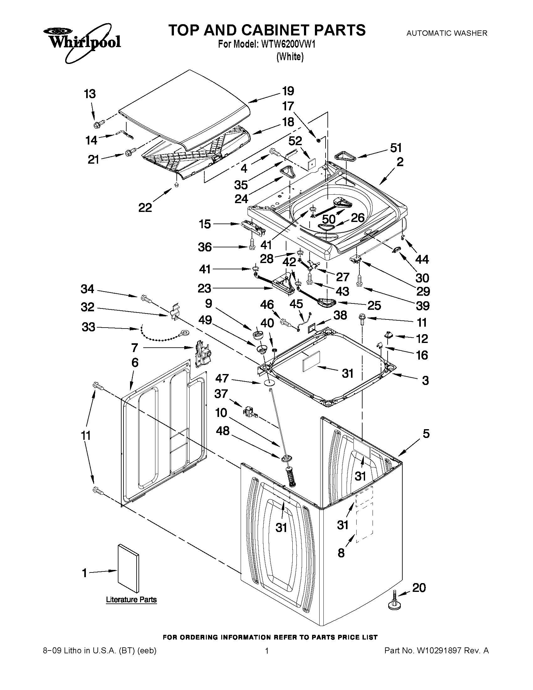 01 - TOP AND CABINET PARTS