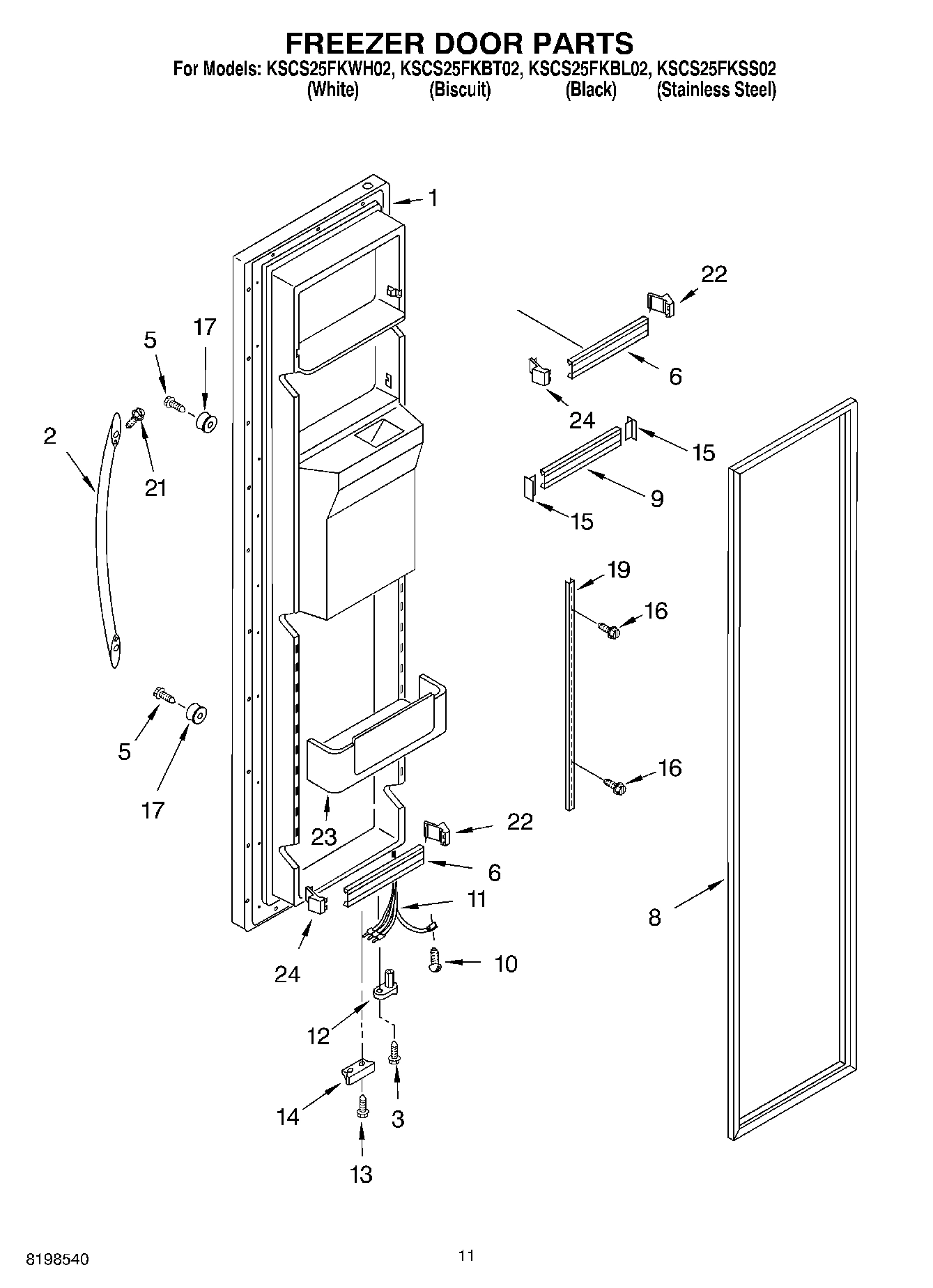 07 - FREEZER DOOR PARTS