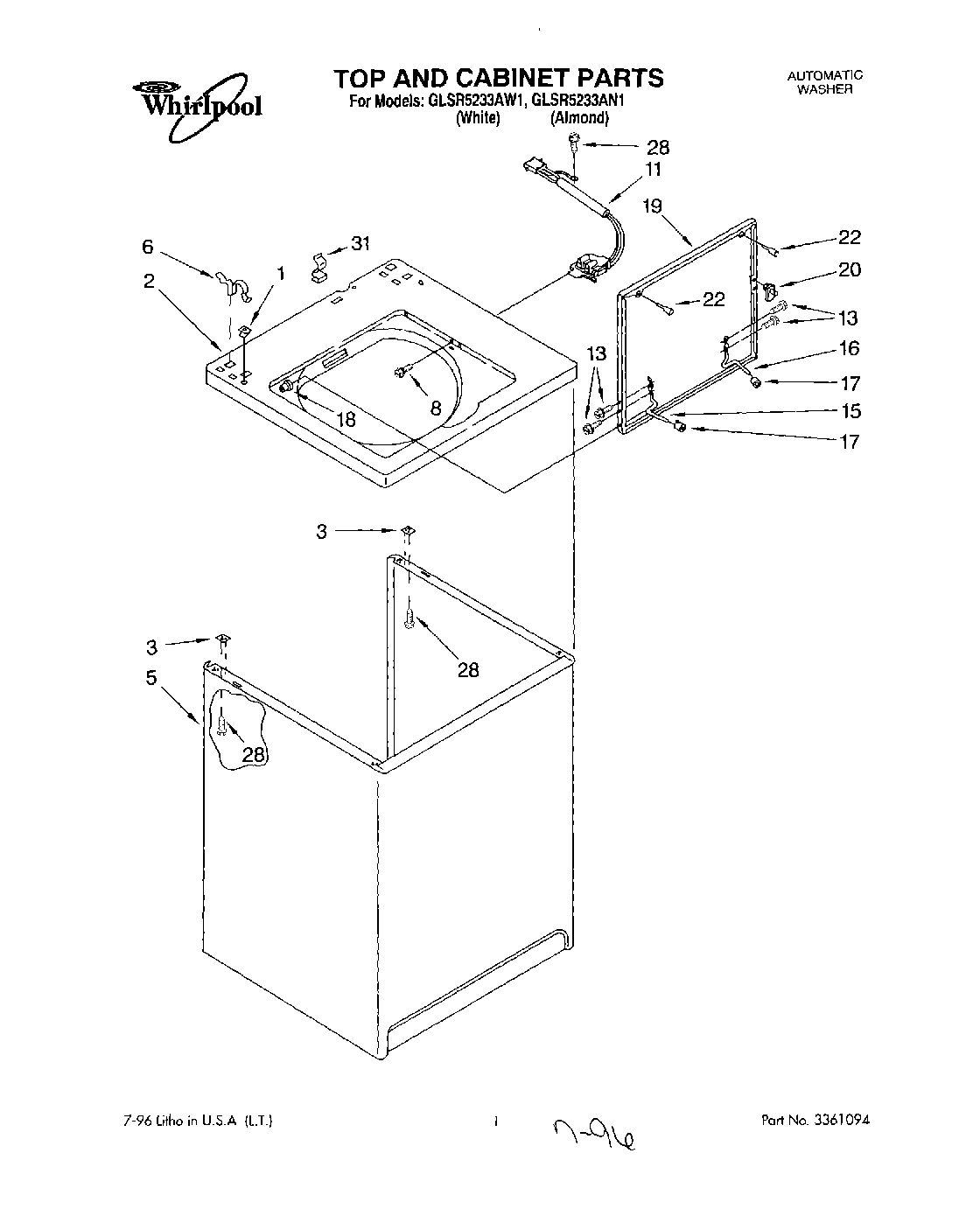 01 - TOP AND CABINET, LIT/OPTIONAL