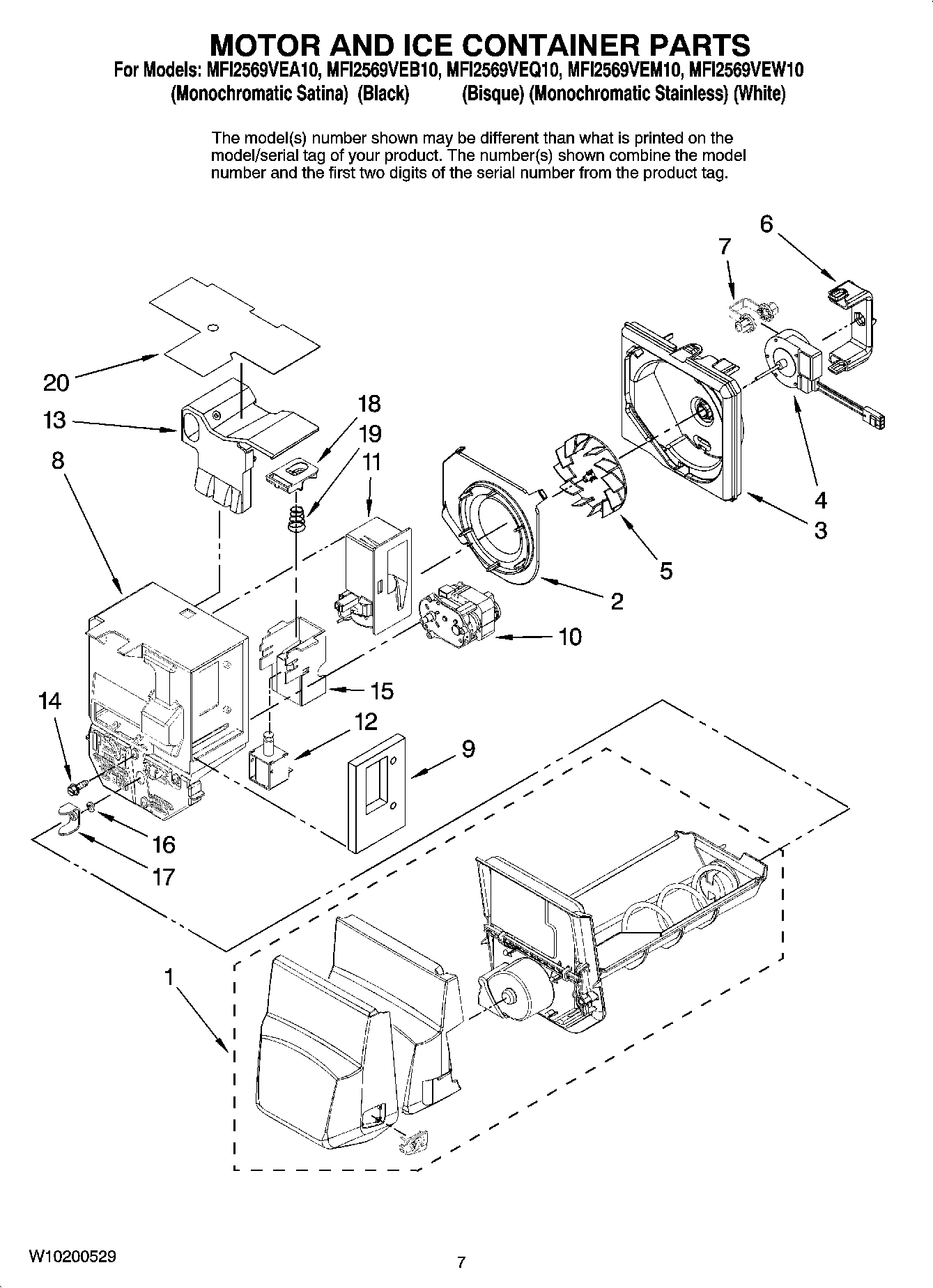 04 - MOTOR AND ICE CONTAINER PARTS