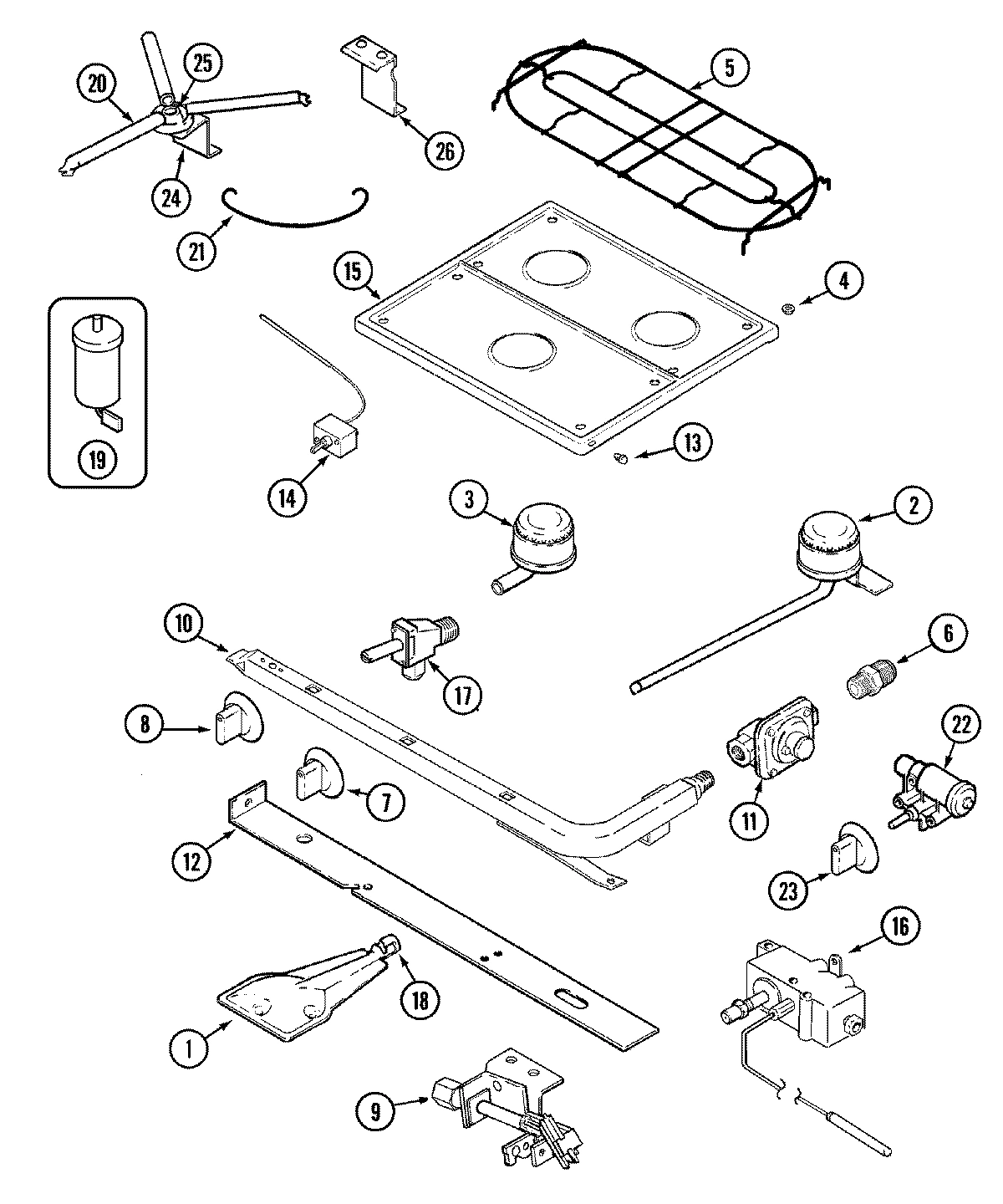 02 - TOP & GAS CONTROLS (CLY1632BDT)