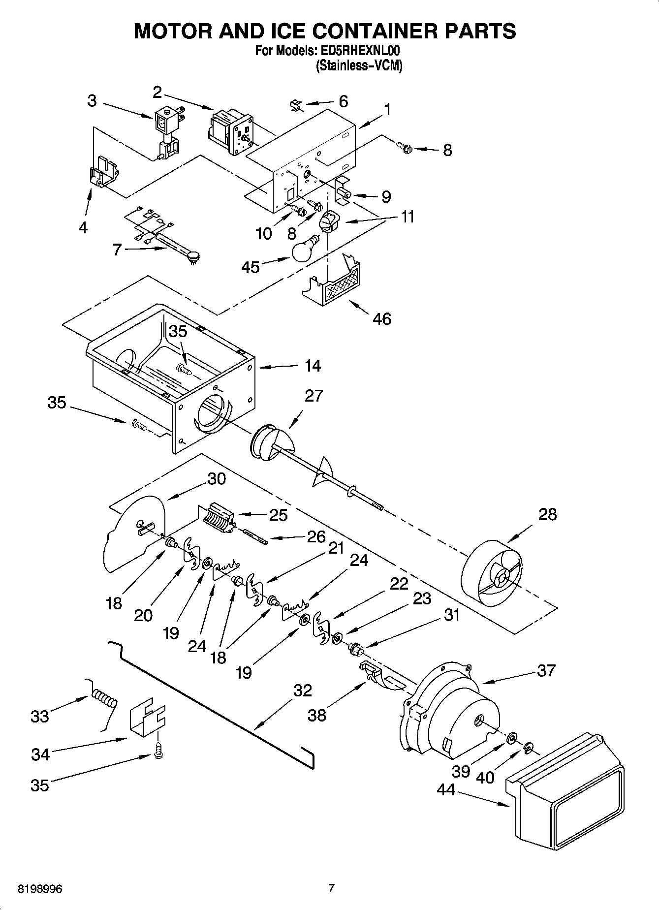 05 - MOTOR AND ICE CONTAINER PARTS