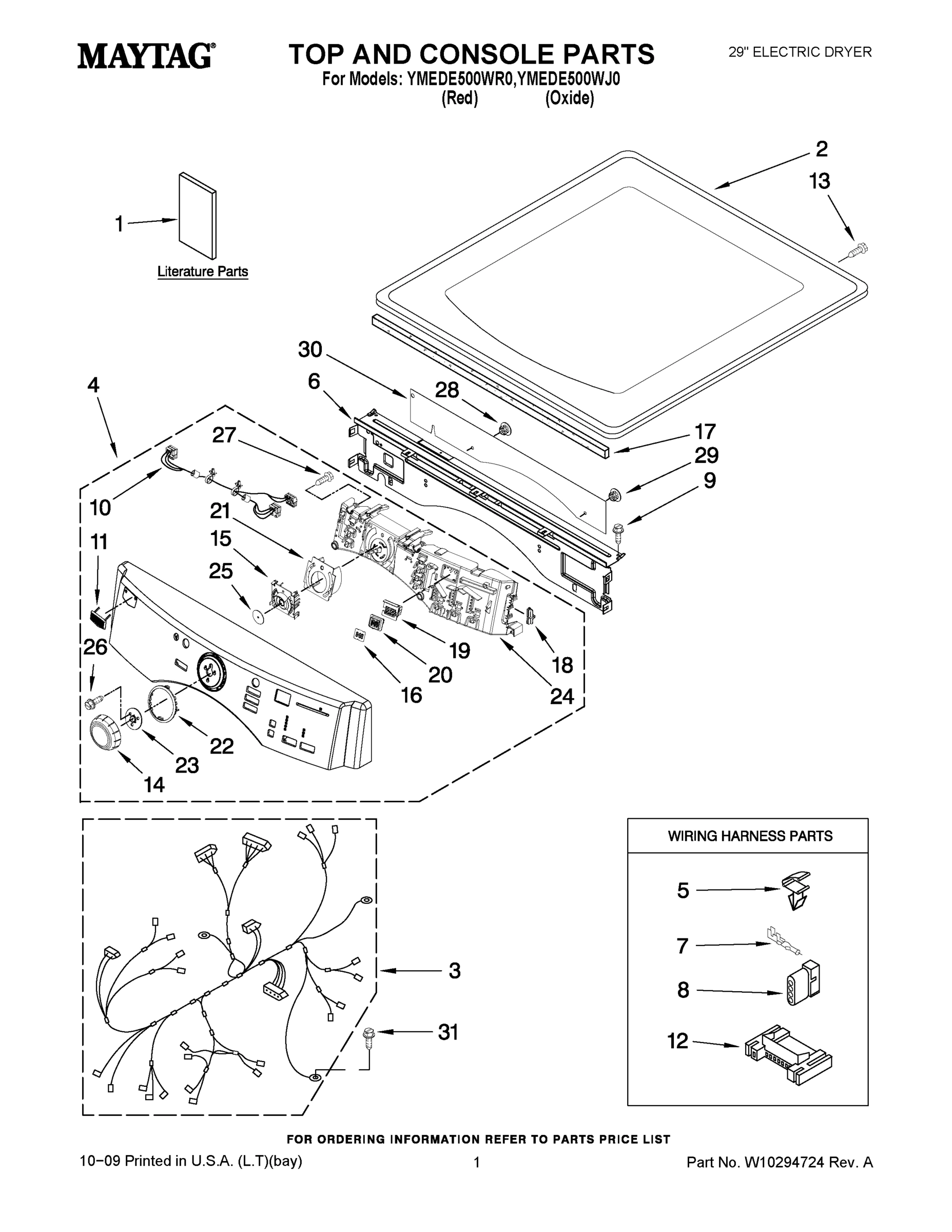 01 - TOP AND CONSOLE PARTS