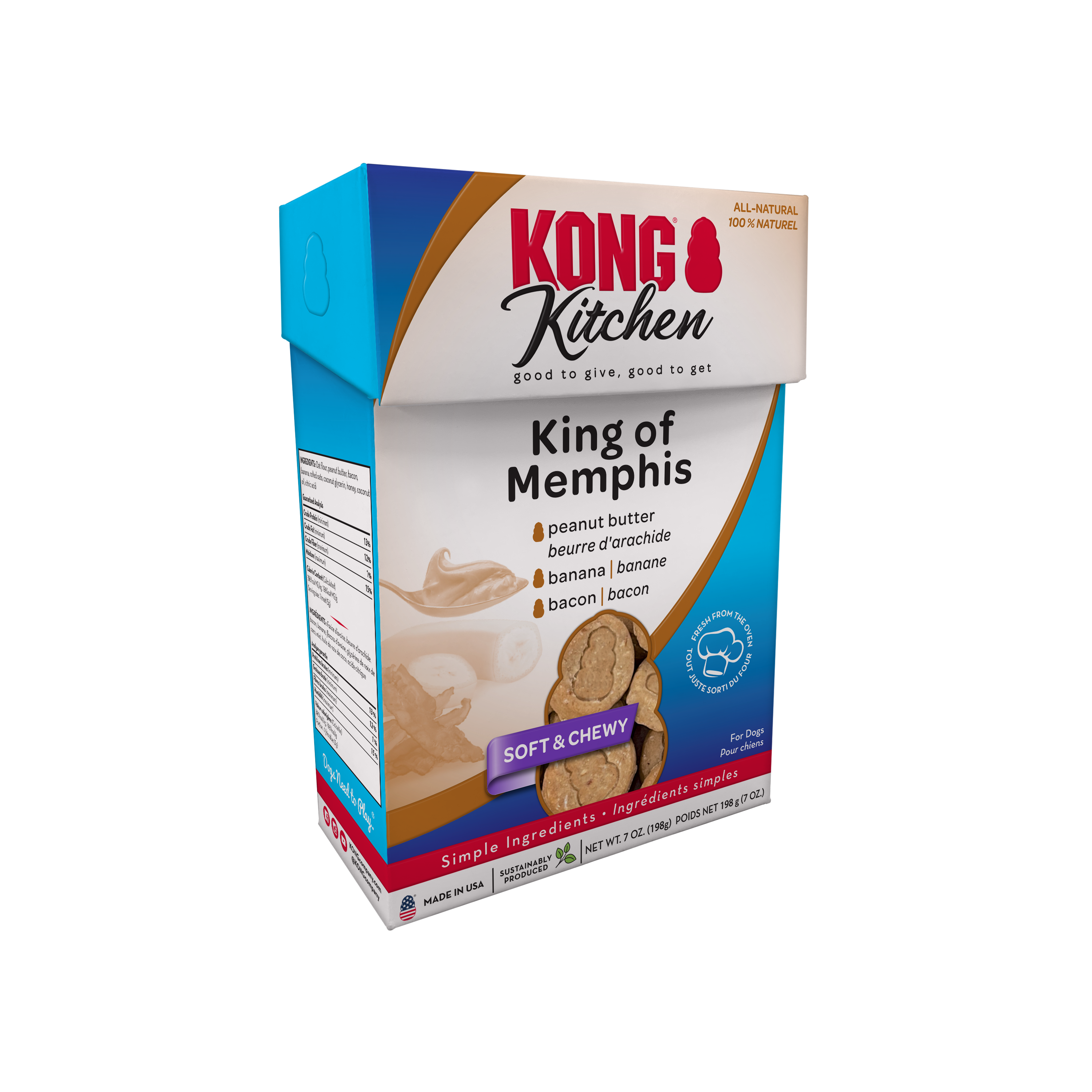 KONG Kitchen Soft & Chewy King of Memphis onpack product image