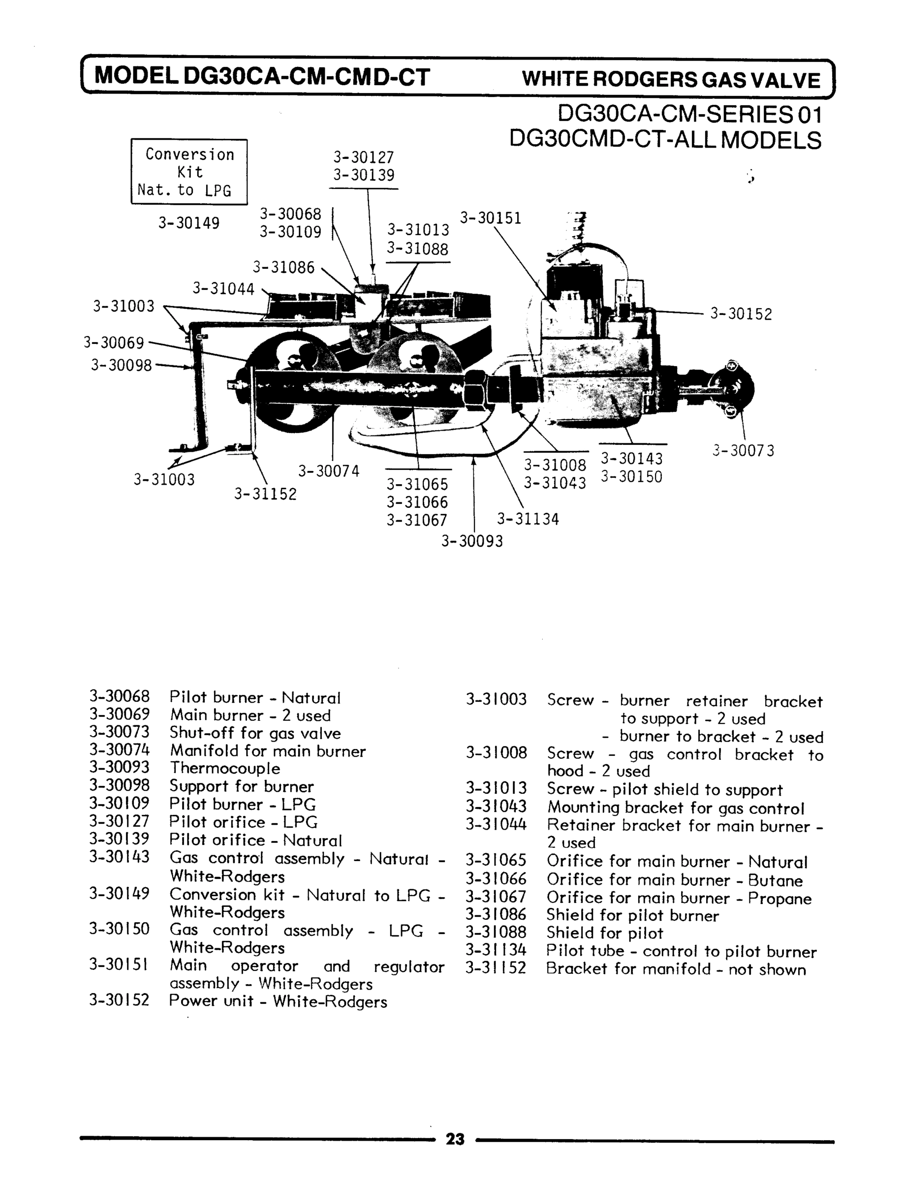 08 - WHITE RODGERS GAS VALVE-SERIES 01