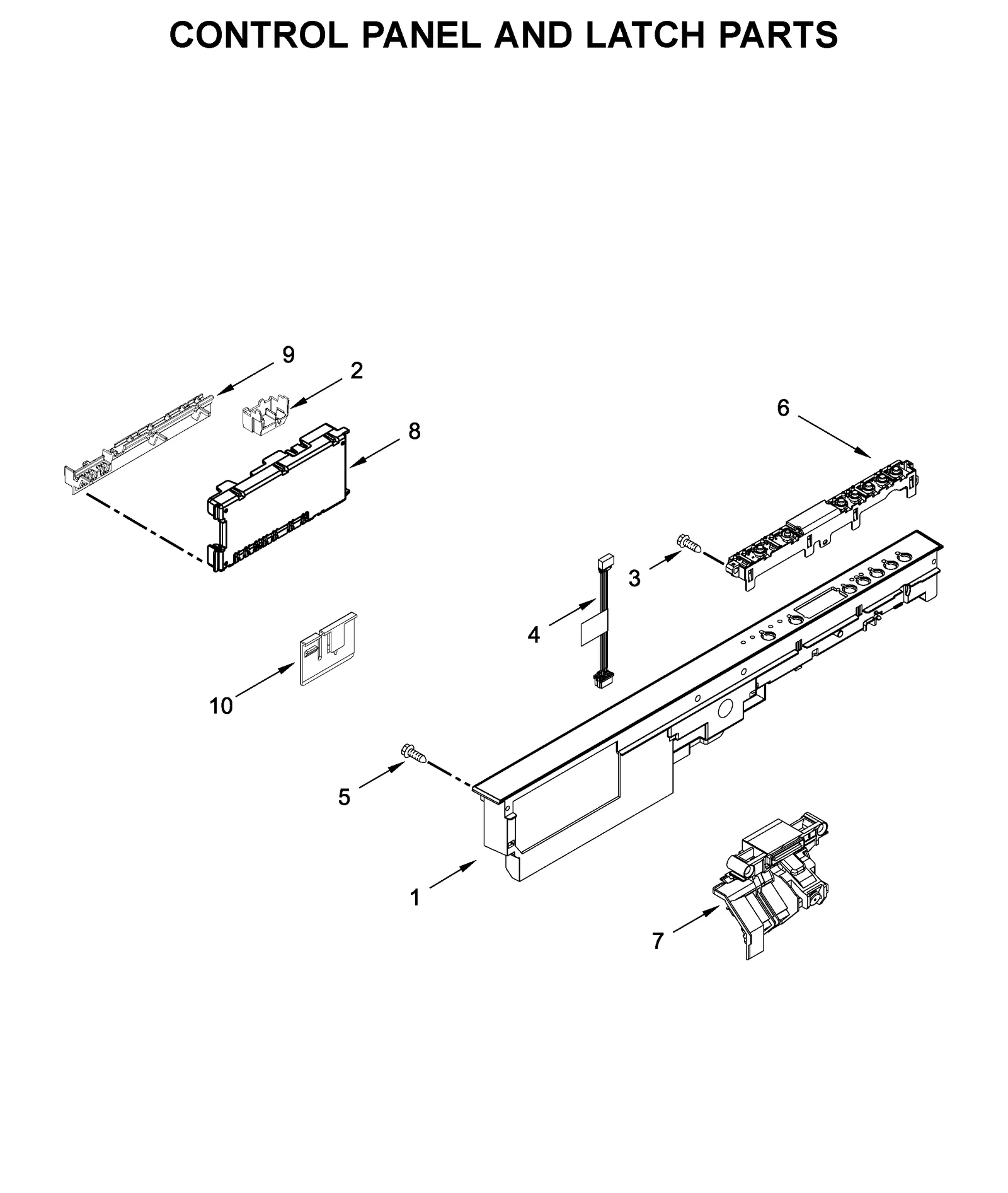 CONTROL PANEL AND LATCH PARTS