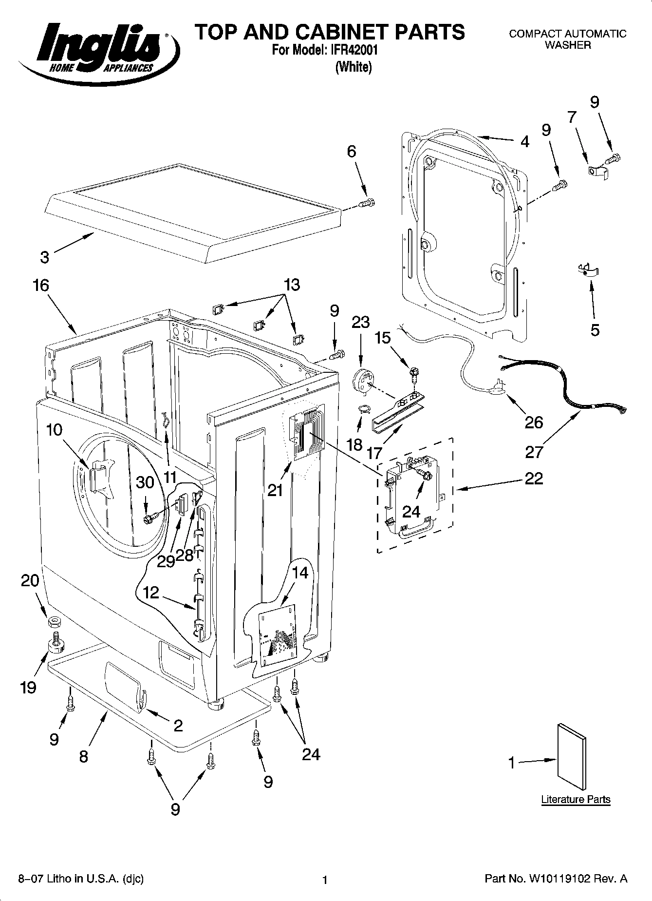 01 - TOP AND CABINET PARTS