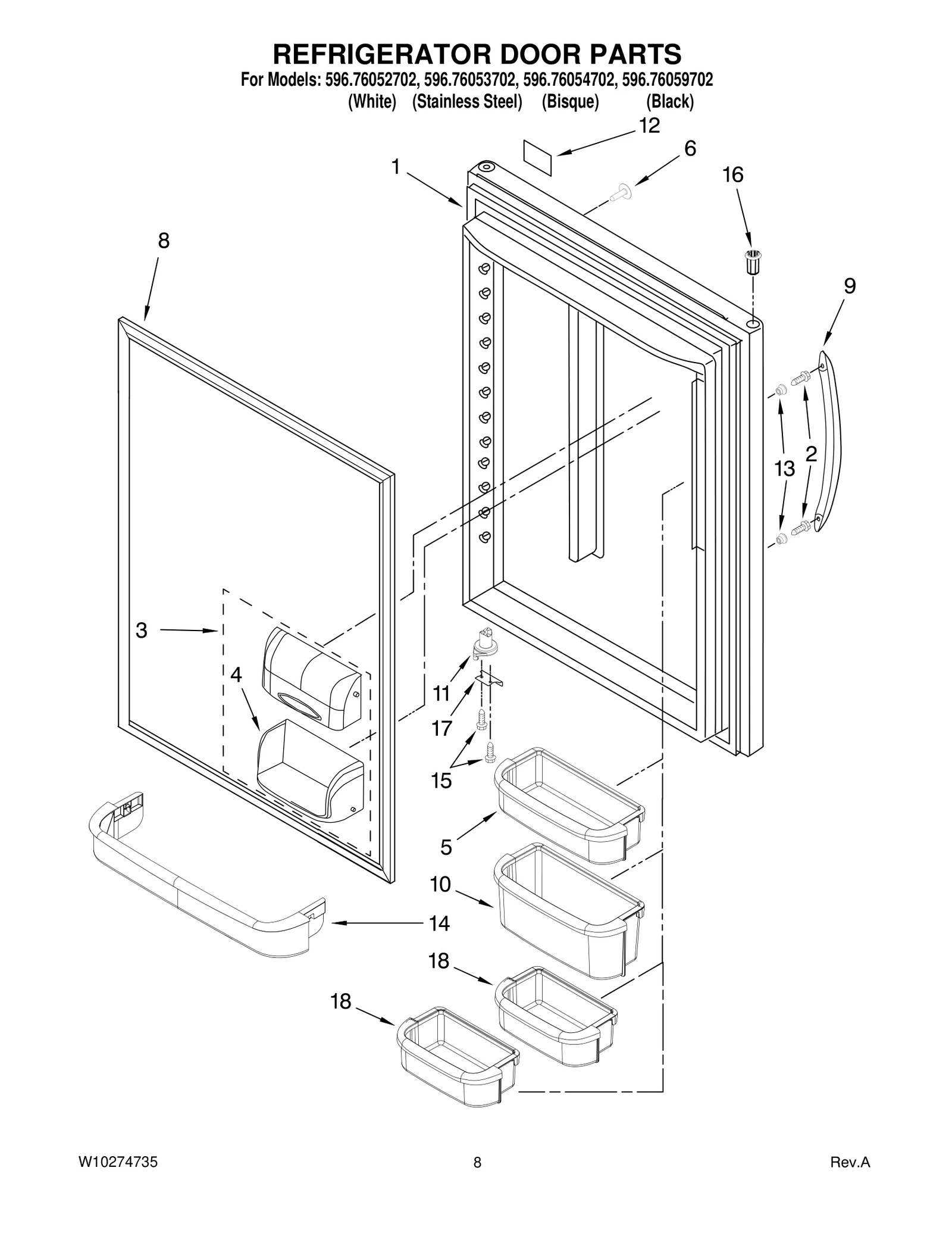 REFRIGERATOR DOOR PARTS