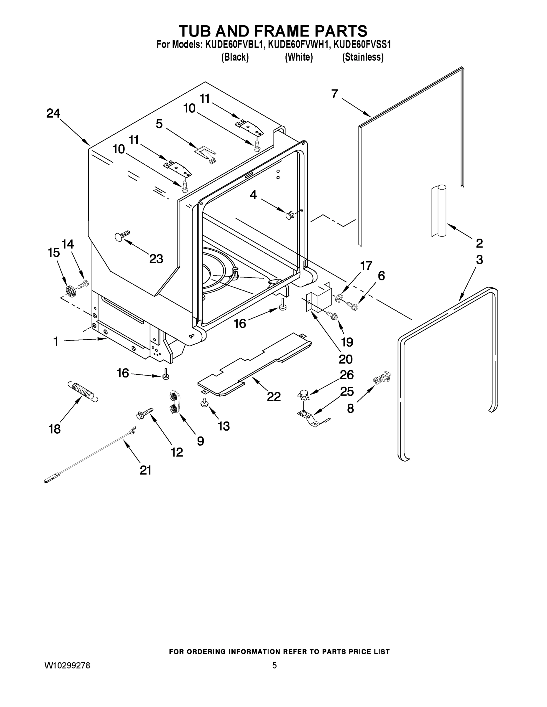 05 - TUB AND FRAME PARTS