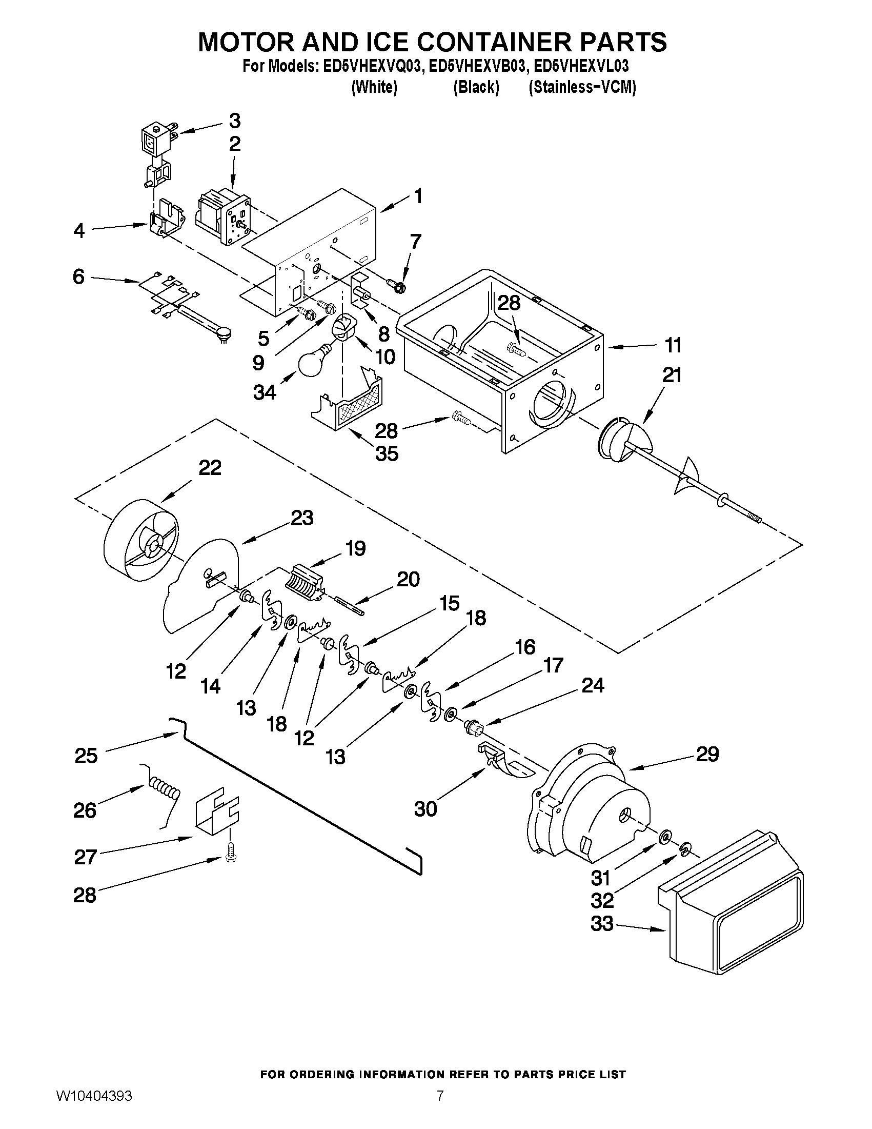 05 - MOTOR AND ICE CONTAINER PARTS