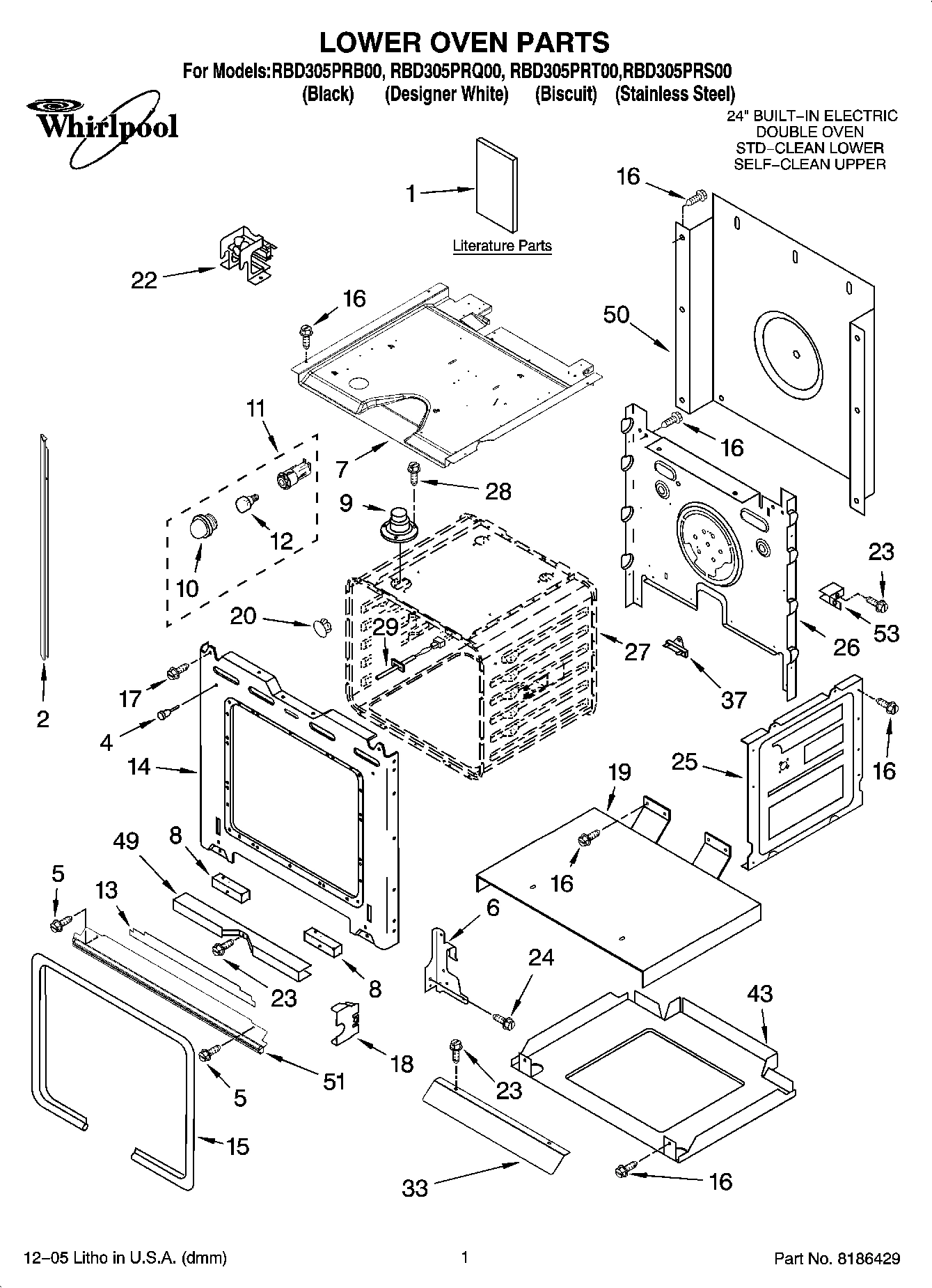 01 - LOWER OVEN PARTS