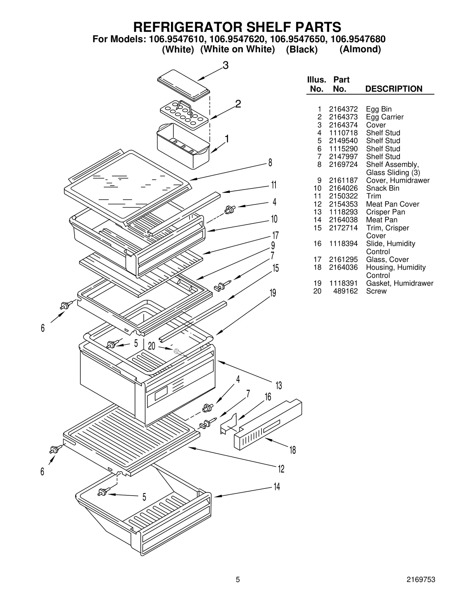 REFRIGERATOR SHELF PARTS