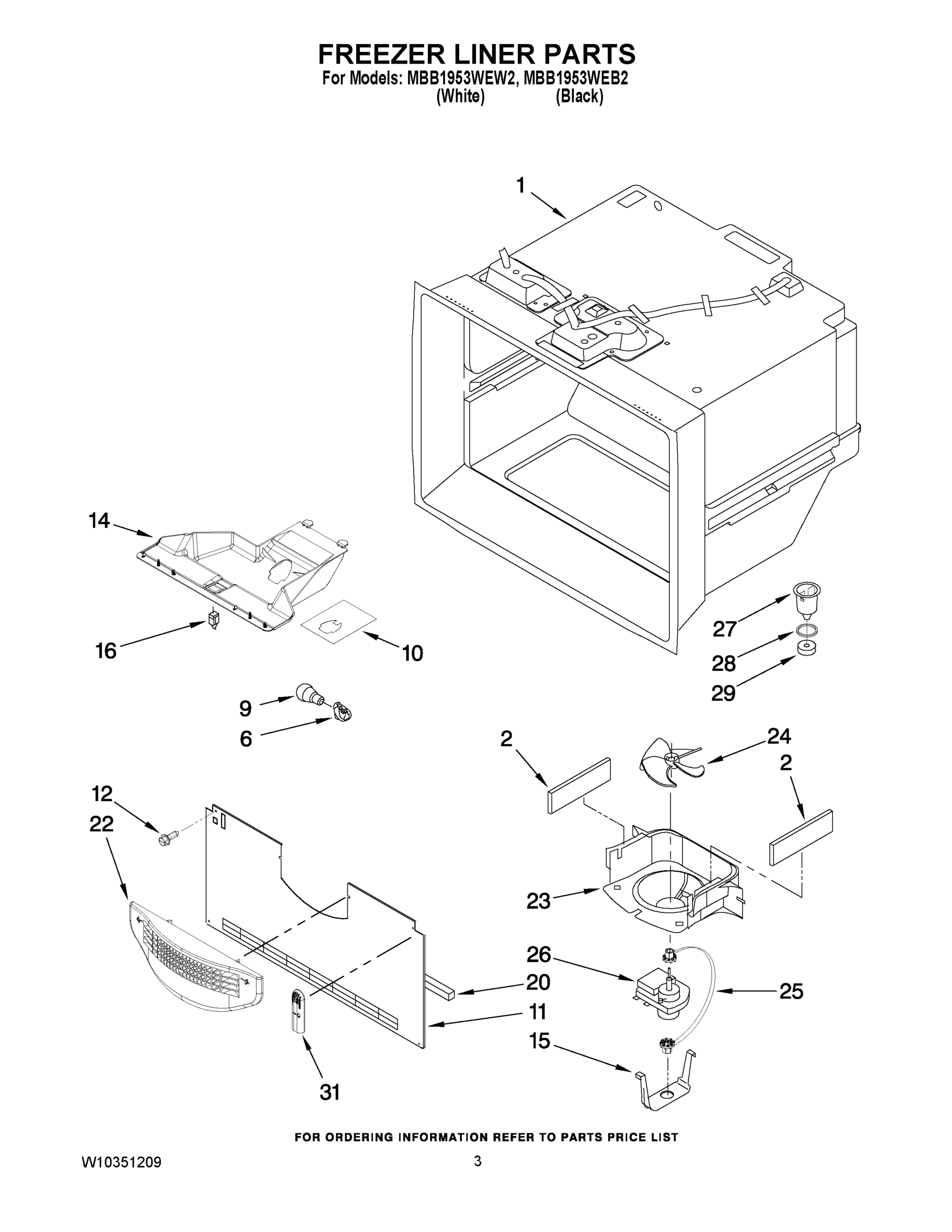02 - FREEZER LINER PARTS