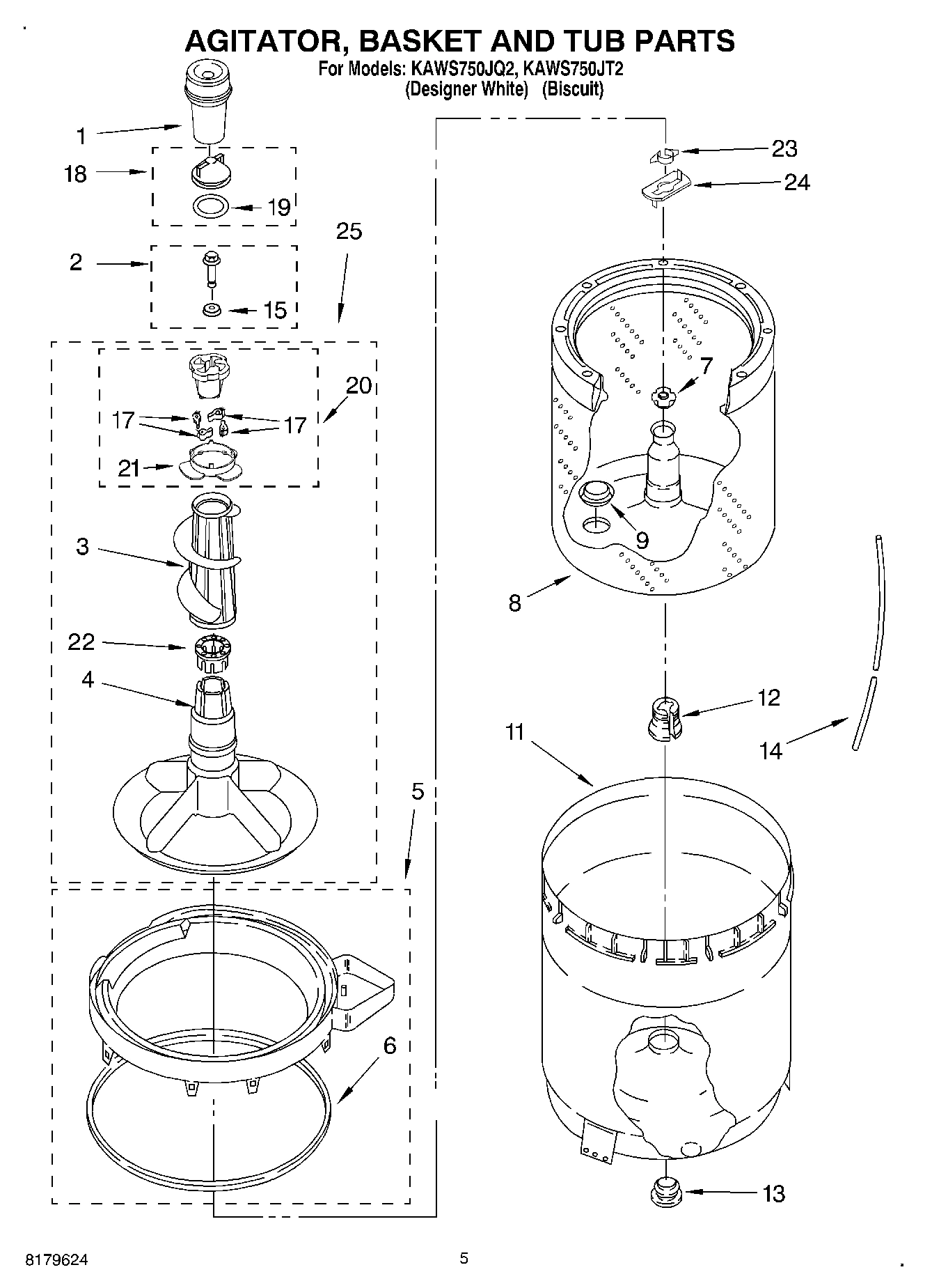 03 - AGITATOR, BASKET AND TUB