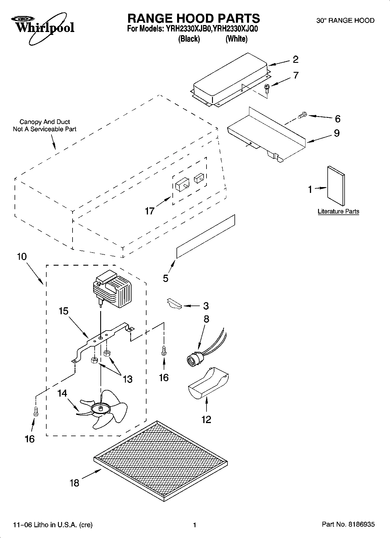 01 - RANGE HOOD PARTS