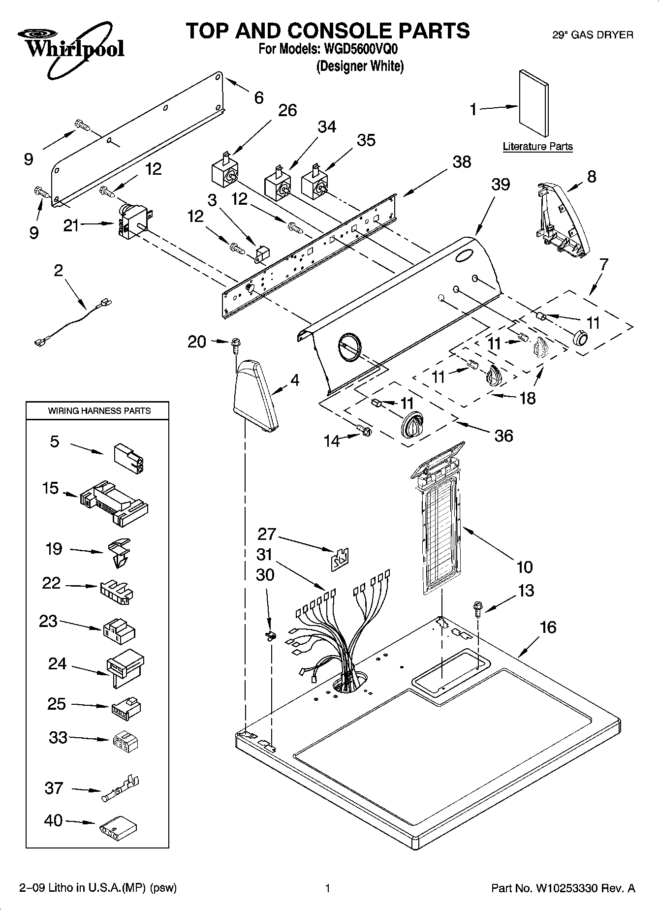 01 - TOP AND CONSOLE PARTS
