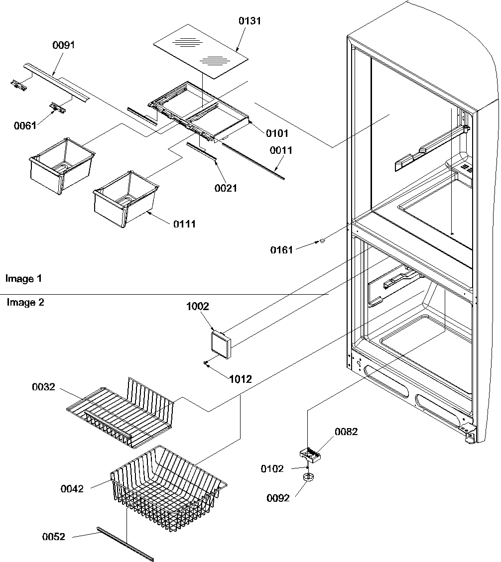 03 - Crisper Assy & Freezer Feature Assy