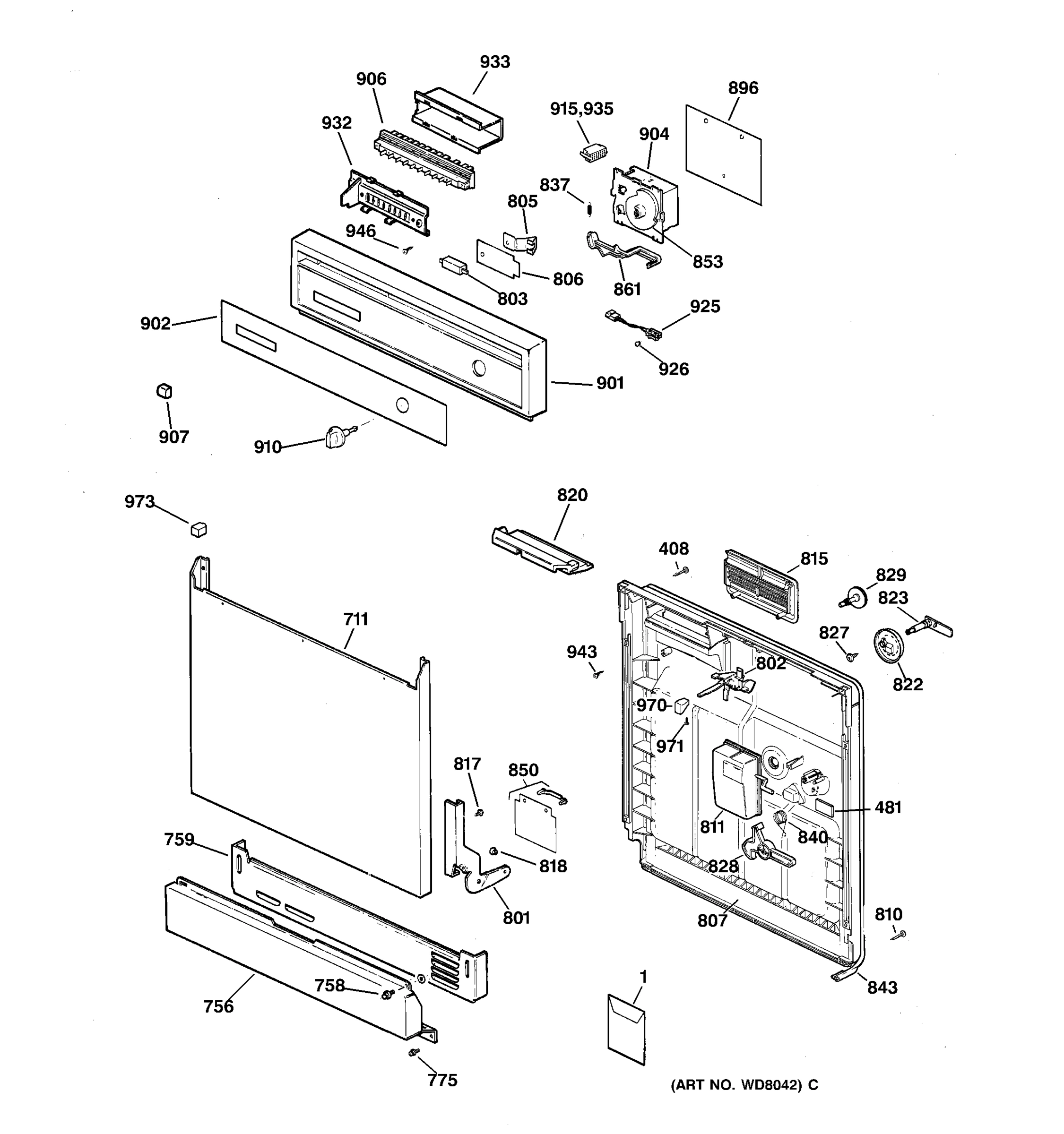 ESCUTCHEON & DOOR ASSEMBLY
