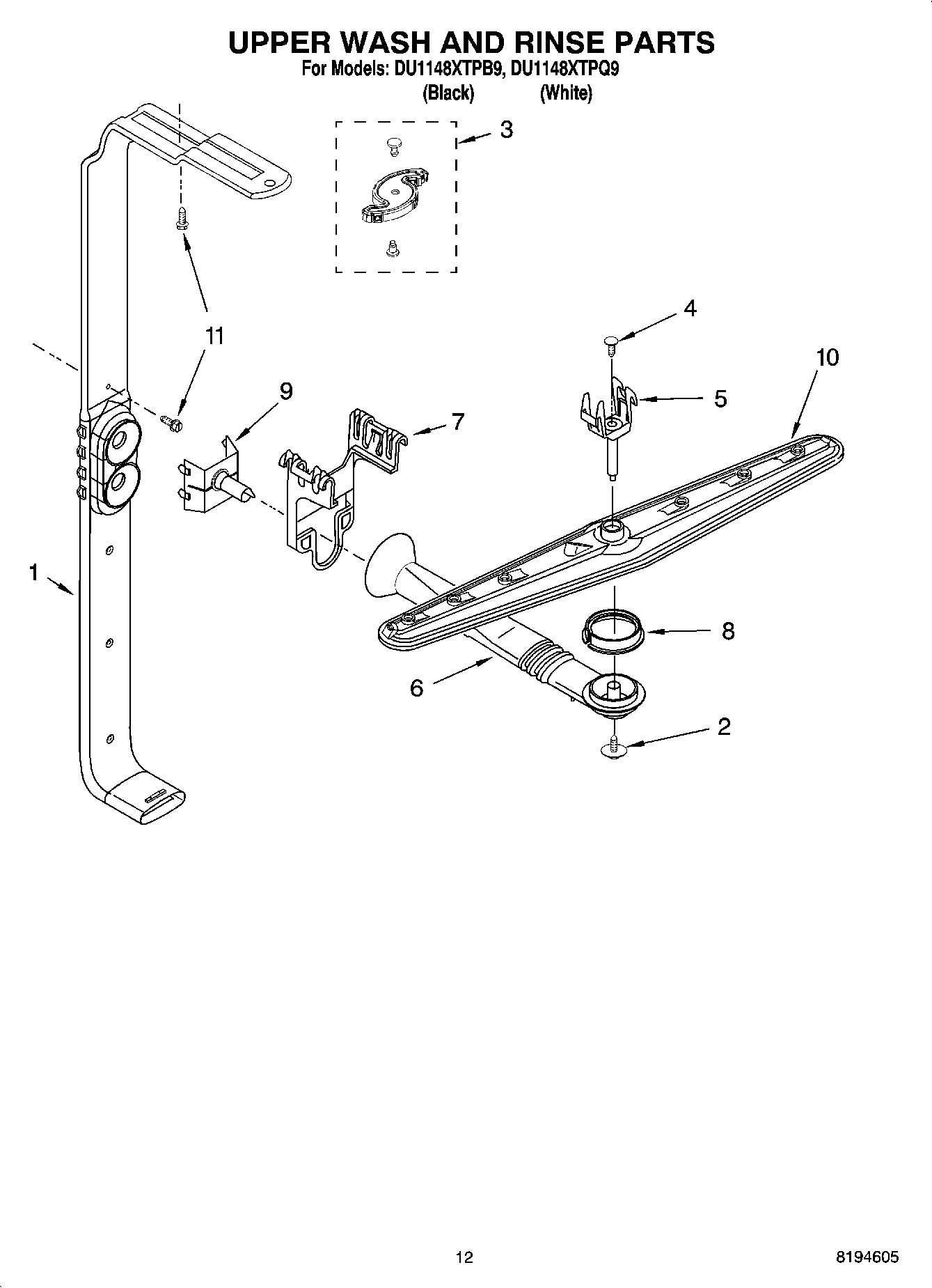 10 - UPPER WASH AND RINSE PARTS