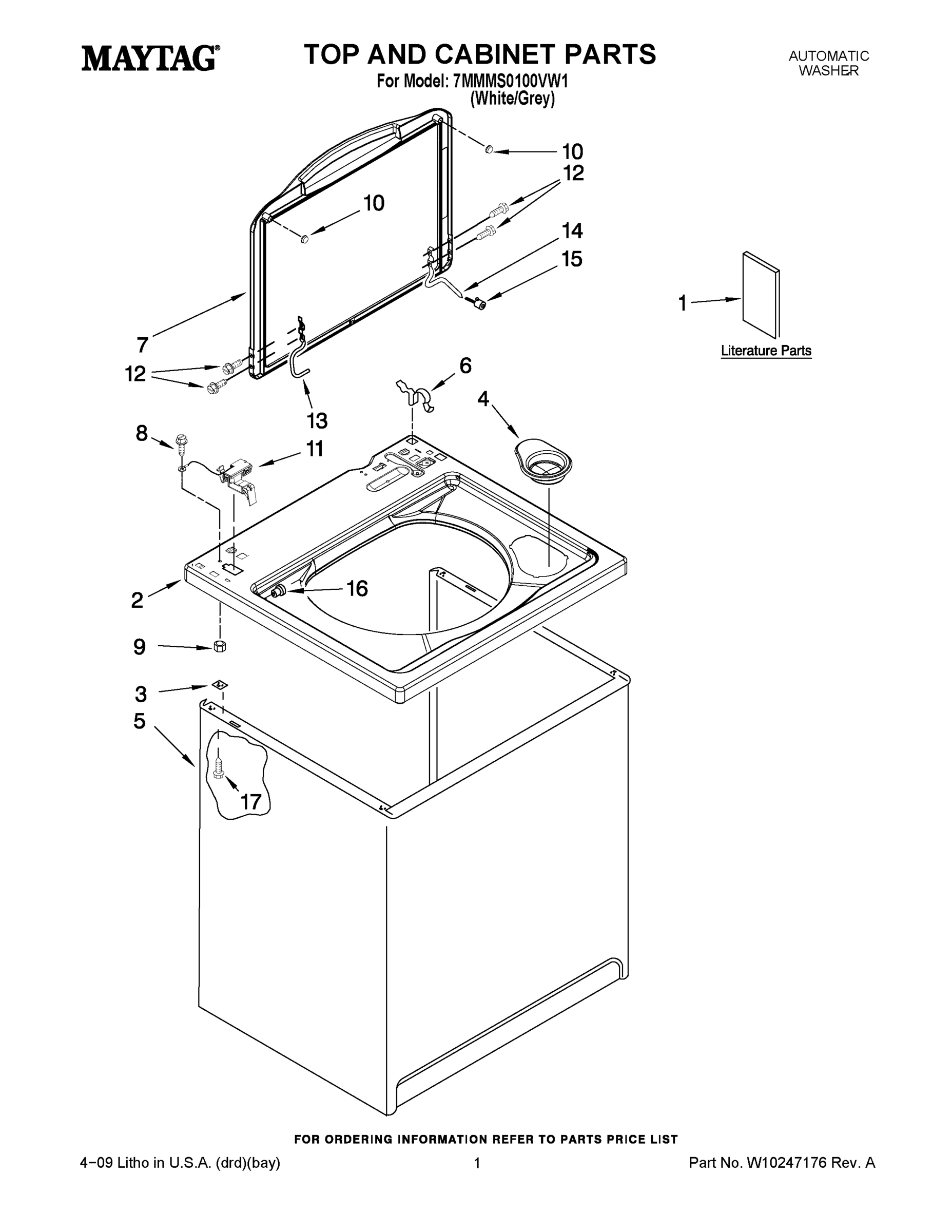 01 - TOP AND CABINET PARTS