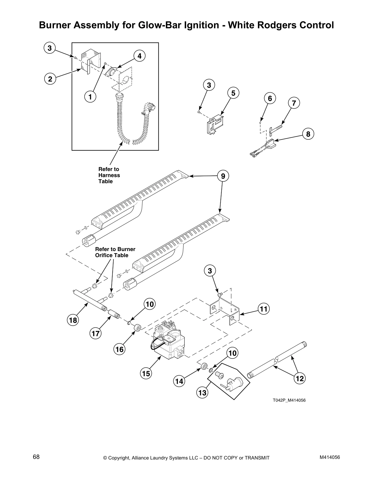 Burner Assembly for Glow-Bar Ignition - White Rodgers Control