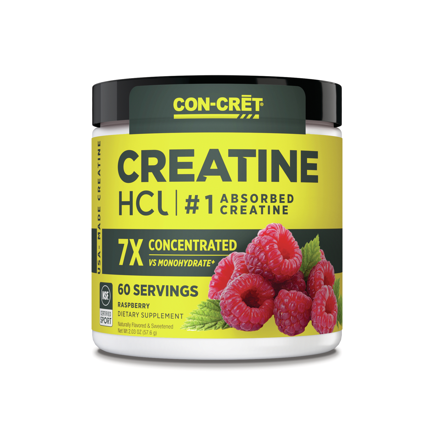 Con-Cret Creatine Hcl Powder - Raspberry | 750 mg 2.03 oz Powder