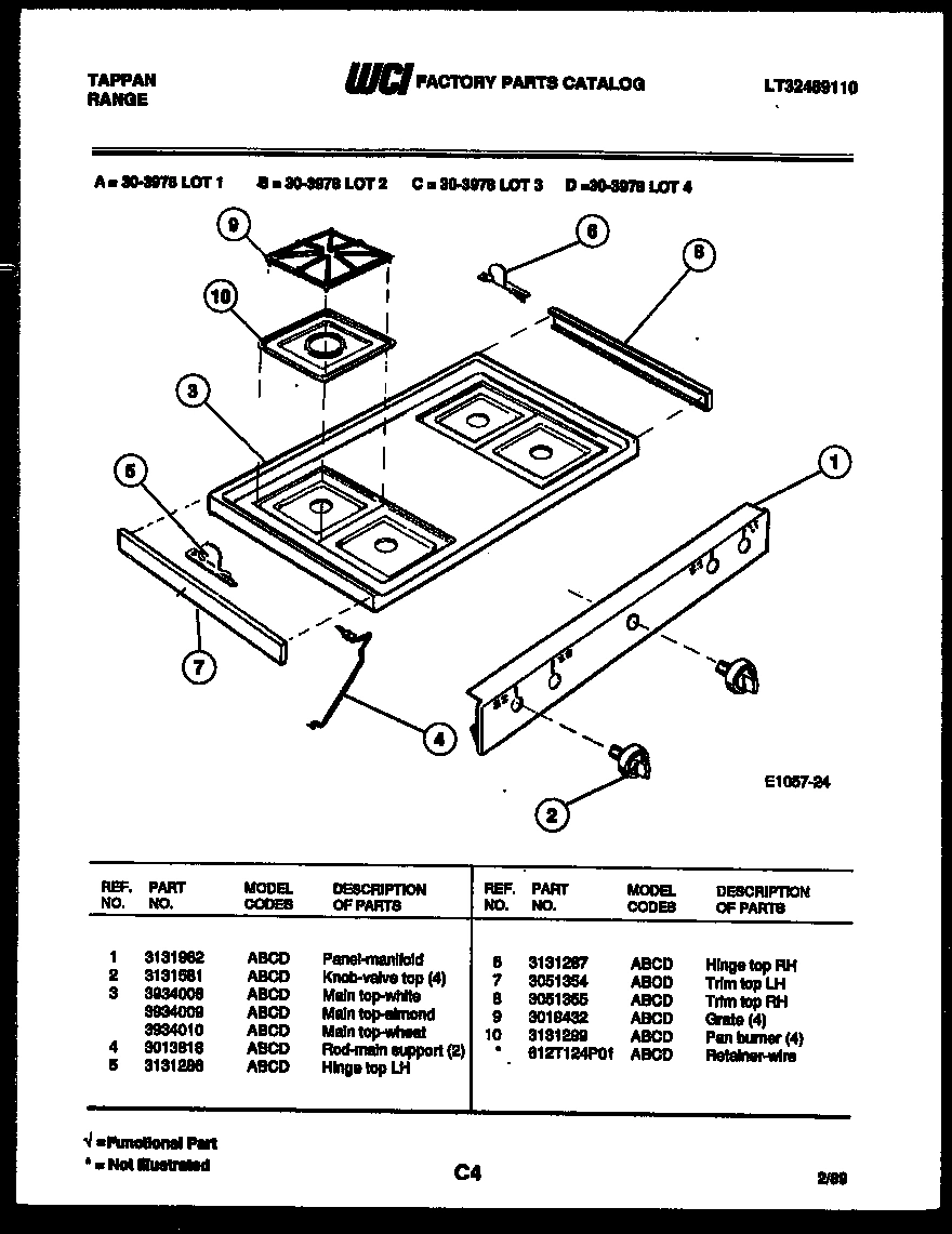 03 - COOKTOP PARTS