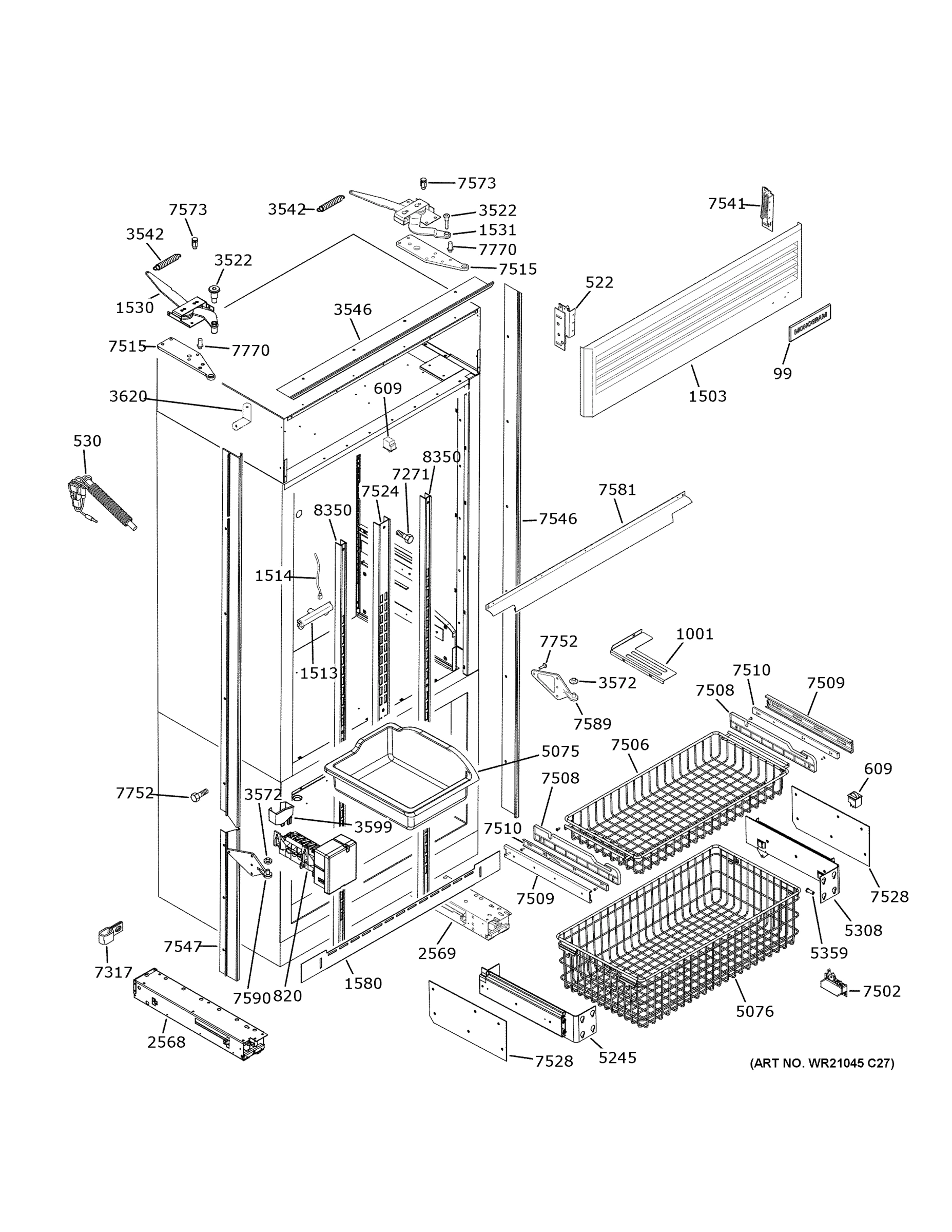 FREEZER SECTION, TRIM & COMPONENTS