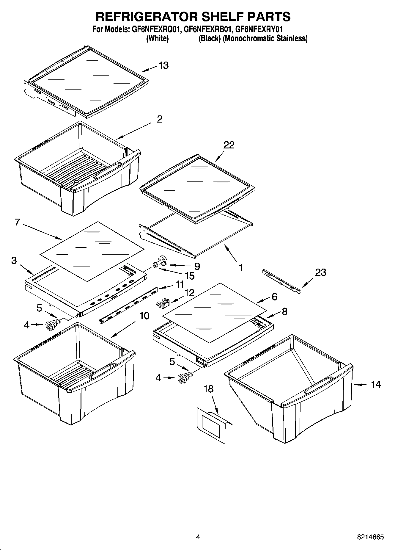 03 - REFRIGERATOR SHELF PARTS