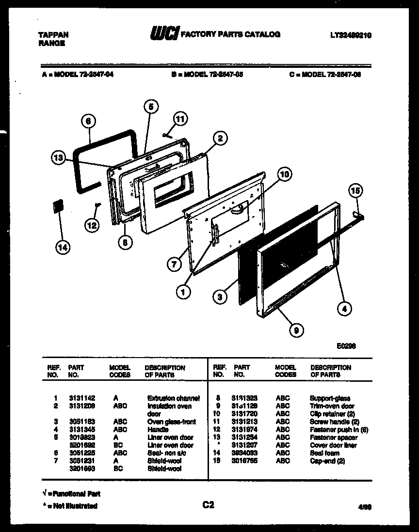 04 - LOWER OVEN DOOR PARTS