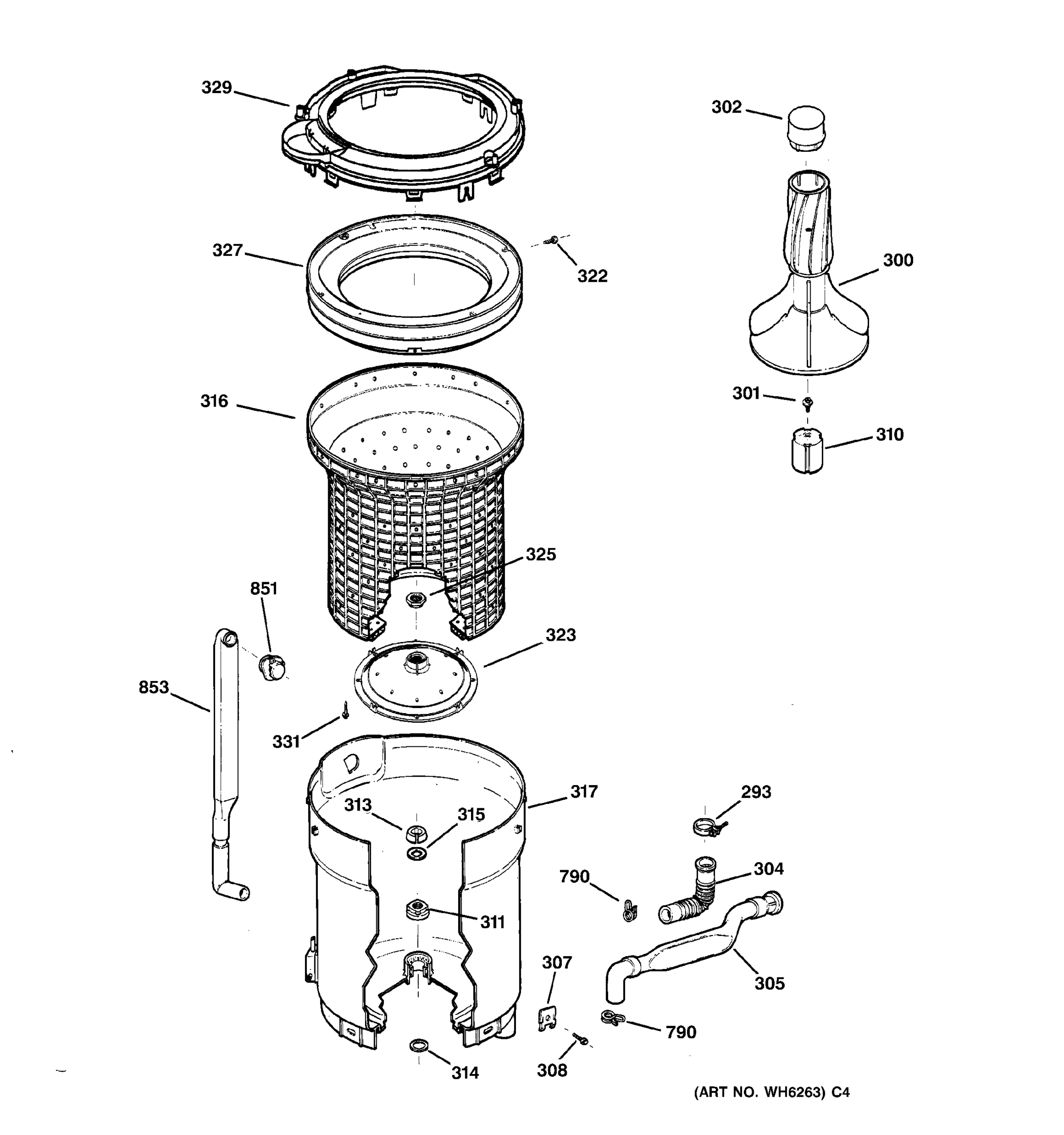 TUB, BASKET & AGITATOR