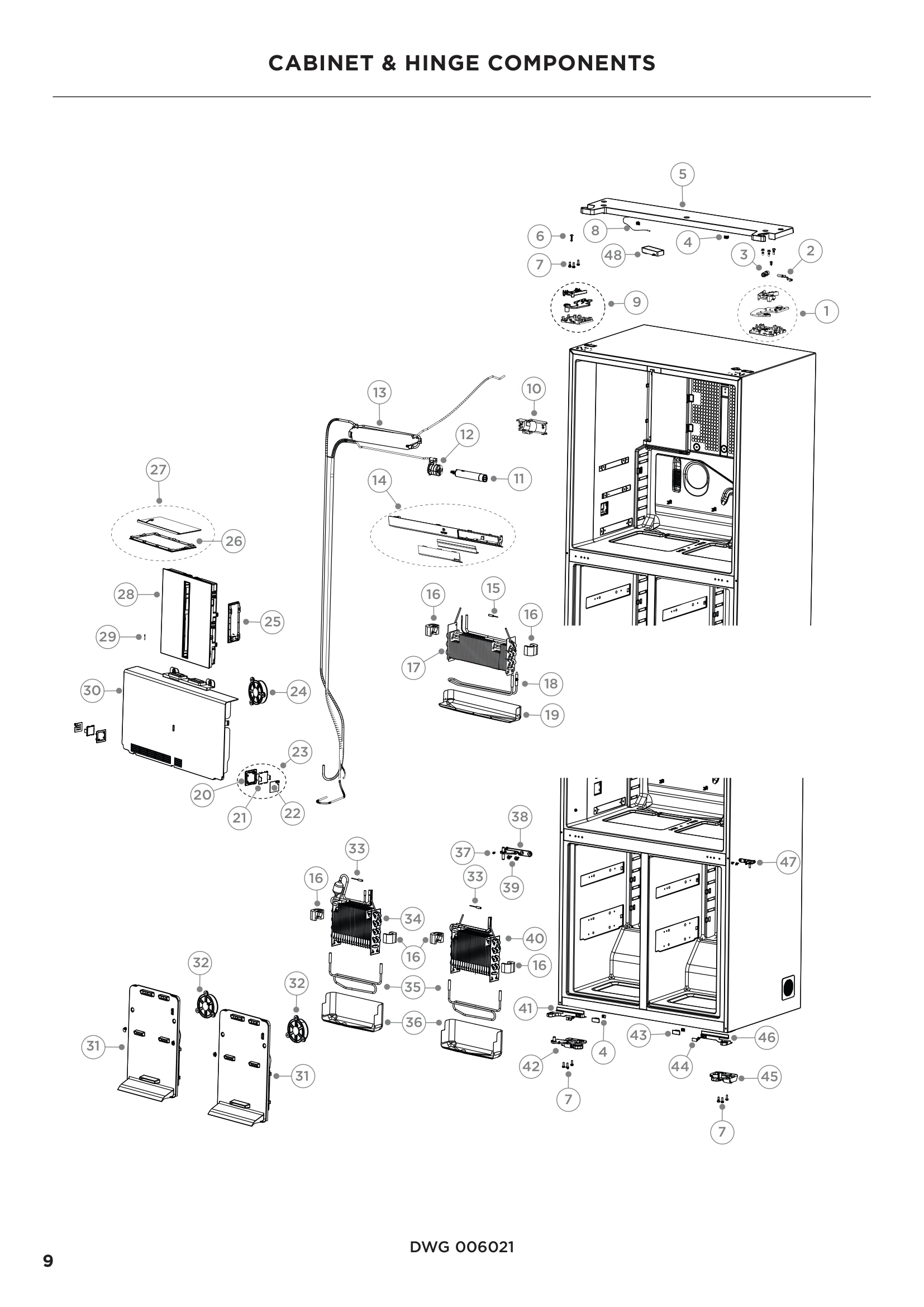 CABINET & HINGE COMPONENTS
