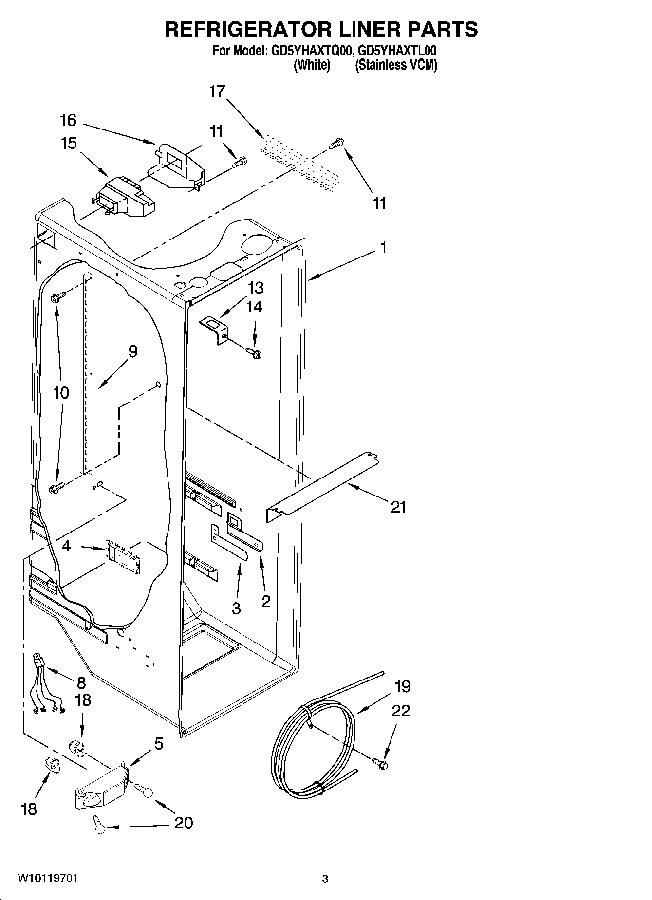 02 - REFRIGERATOR LINER PARTS