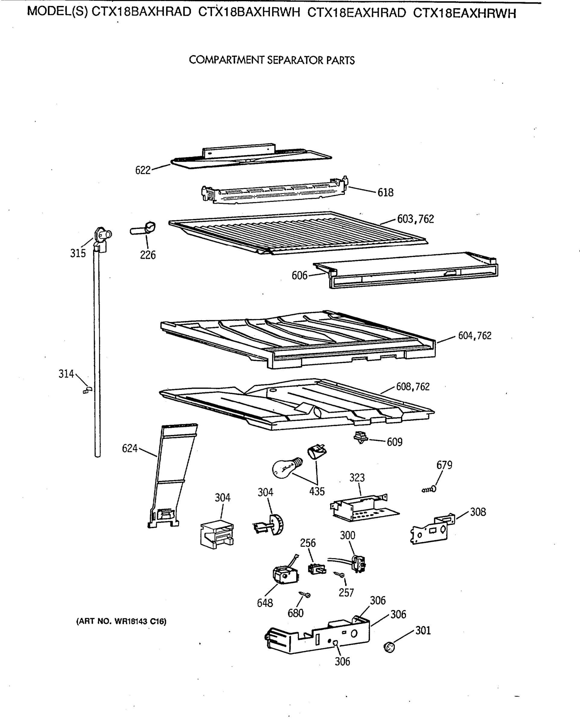 COMPARTMENT SEPARATOR PARTS