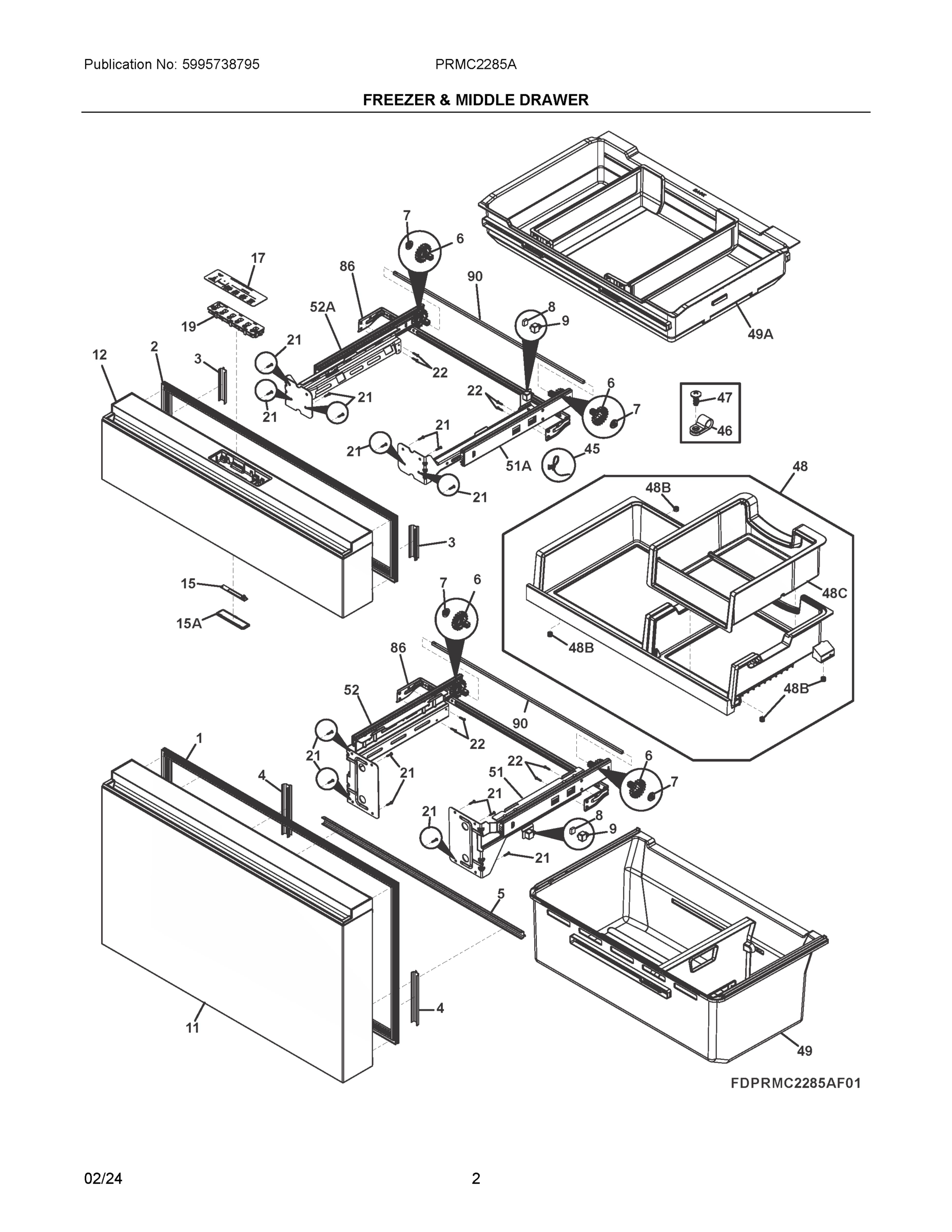 02 - FREEZER & MIDDLE DRAWER