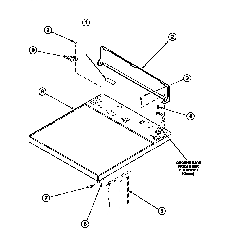 01 - CABINET TOP AND CONTROL HOOD REAR PANEL
