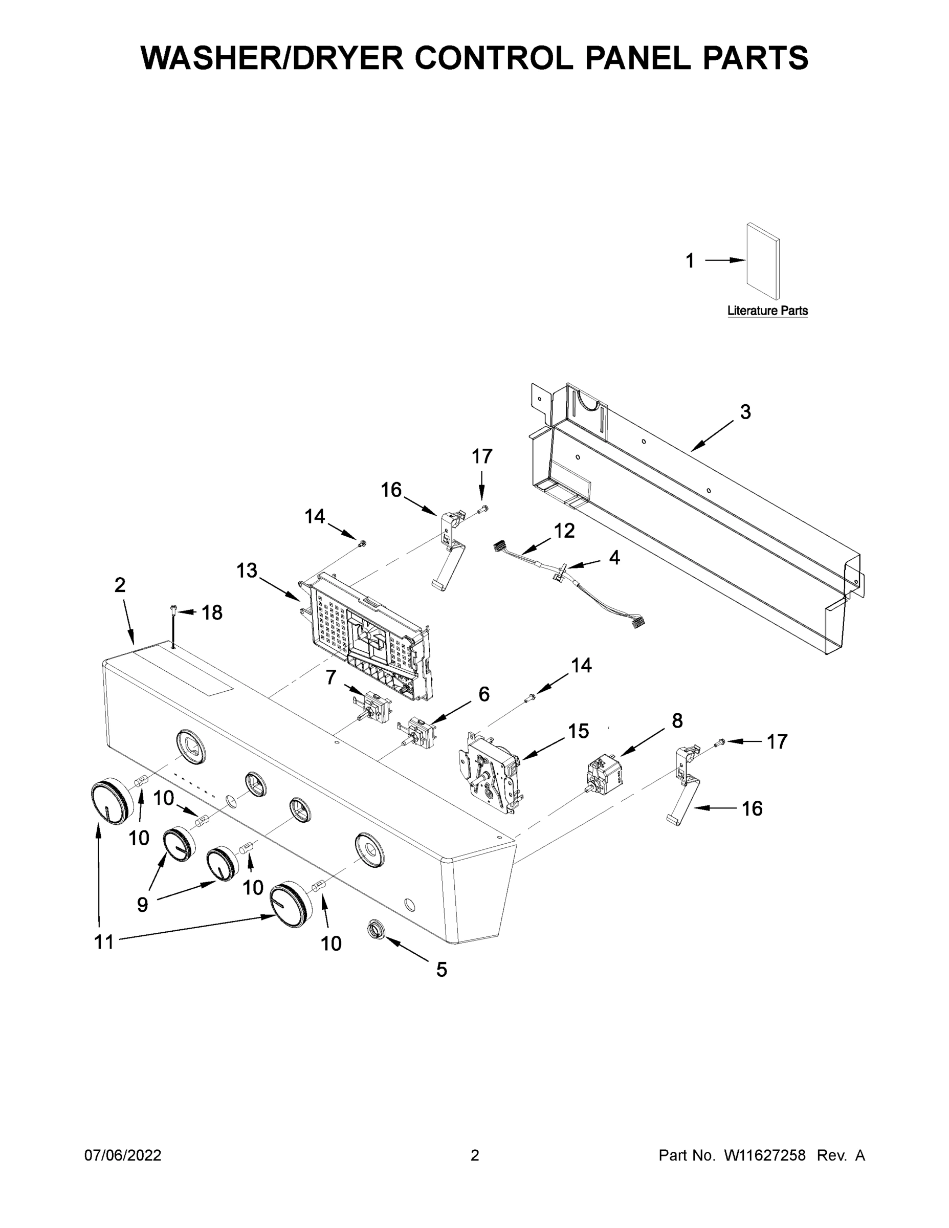 02 - WASHER/DRYER CONTROL PANEL PARTS