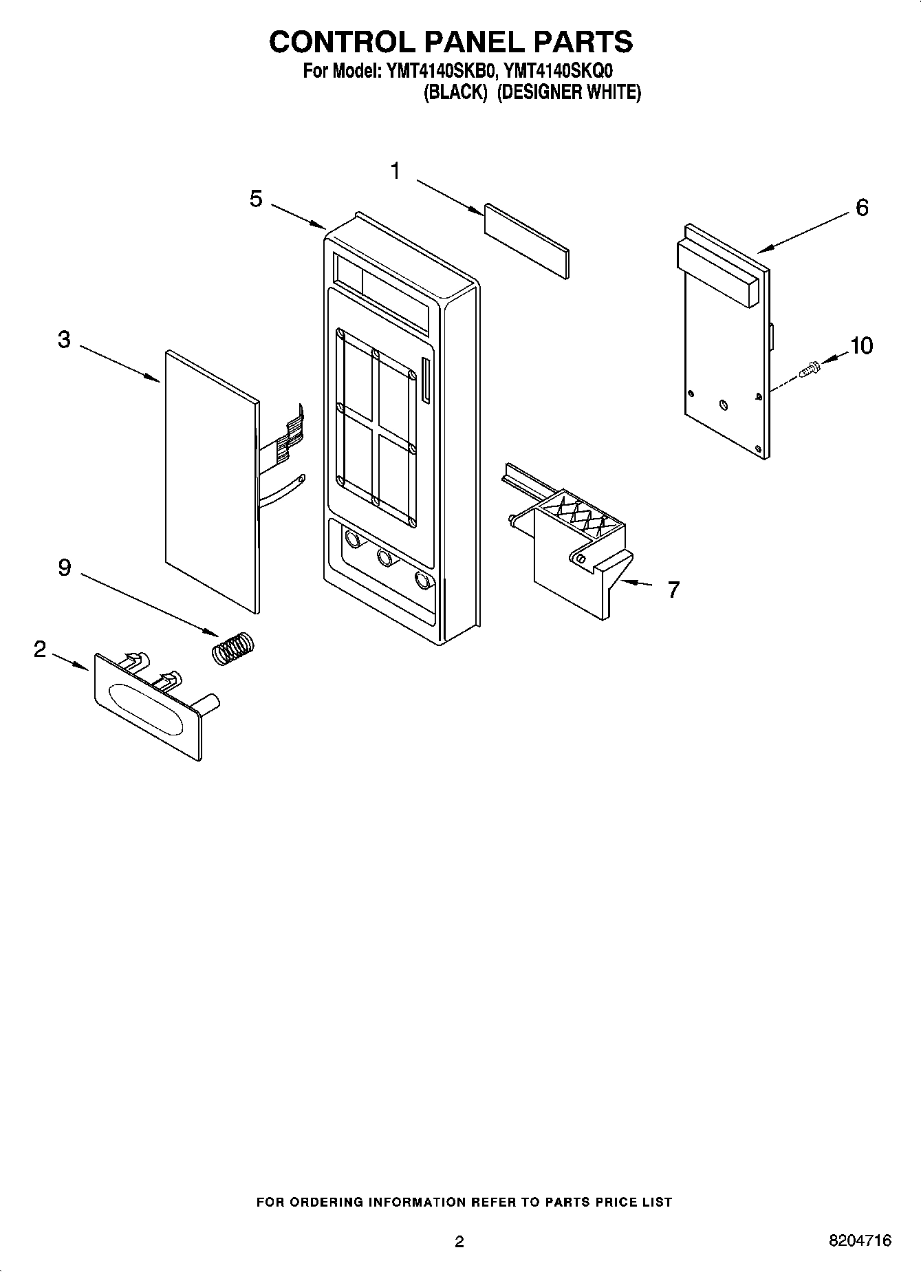 02 - CONTROL PANEL PARTS