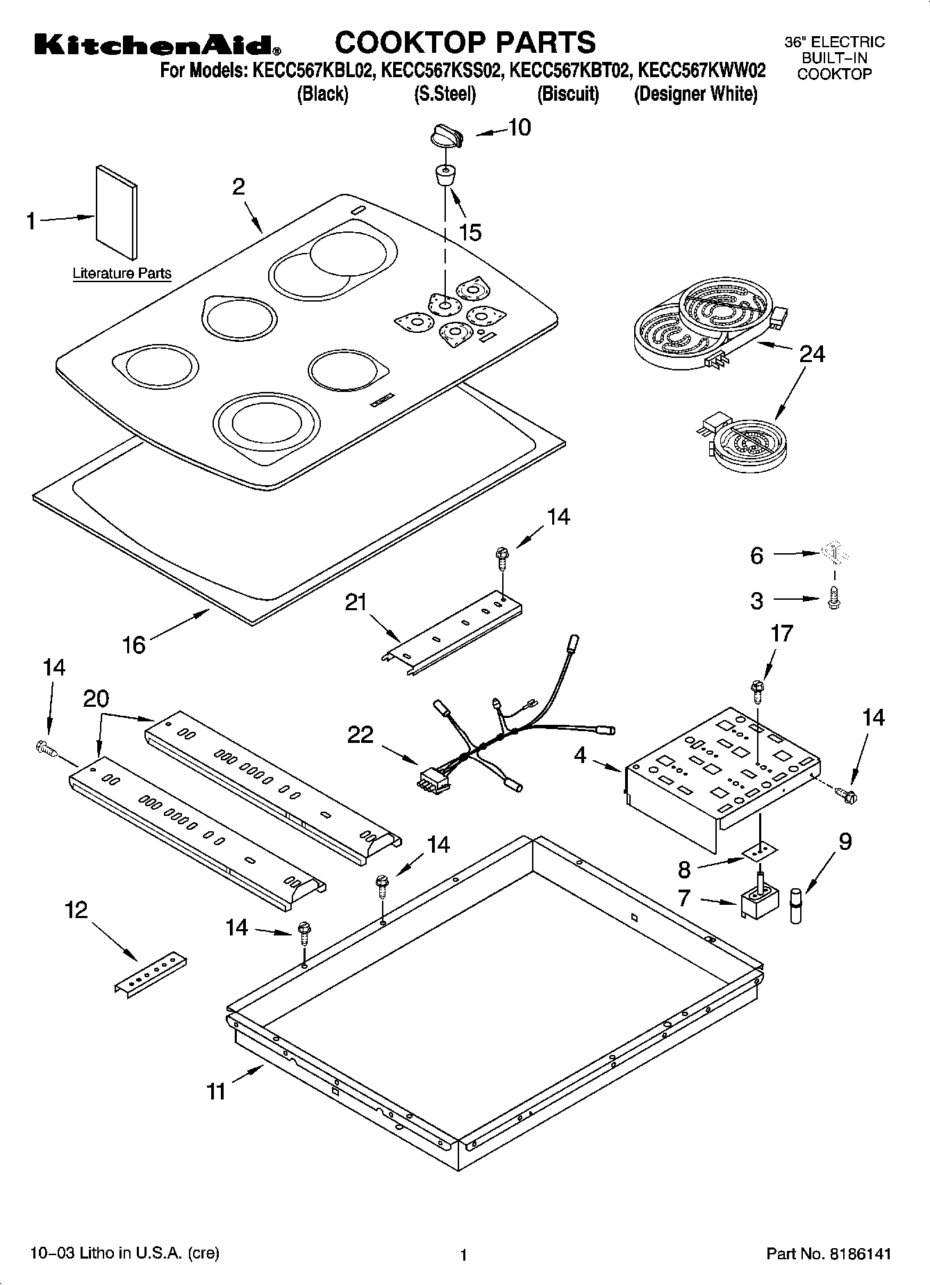 01 - COOKTOP PARTS, MISCELLANEOUS PARTS