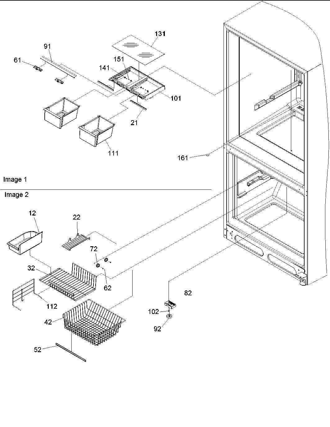 03 - Crisper Assy & Freezer Feature Assy