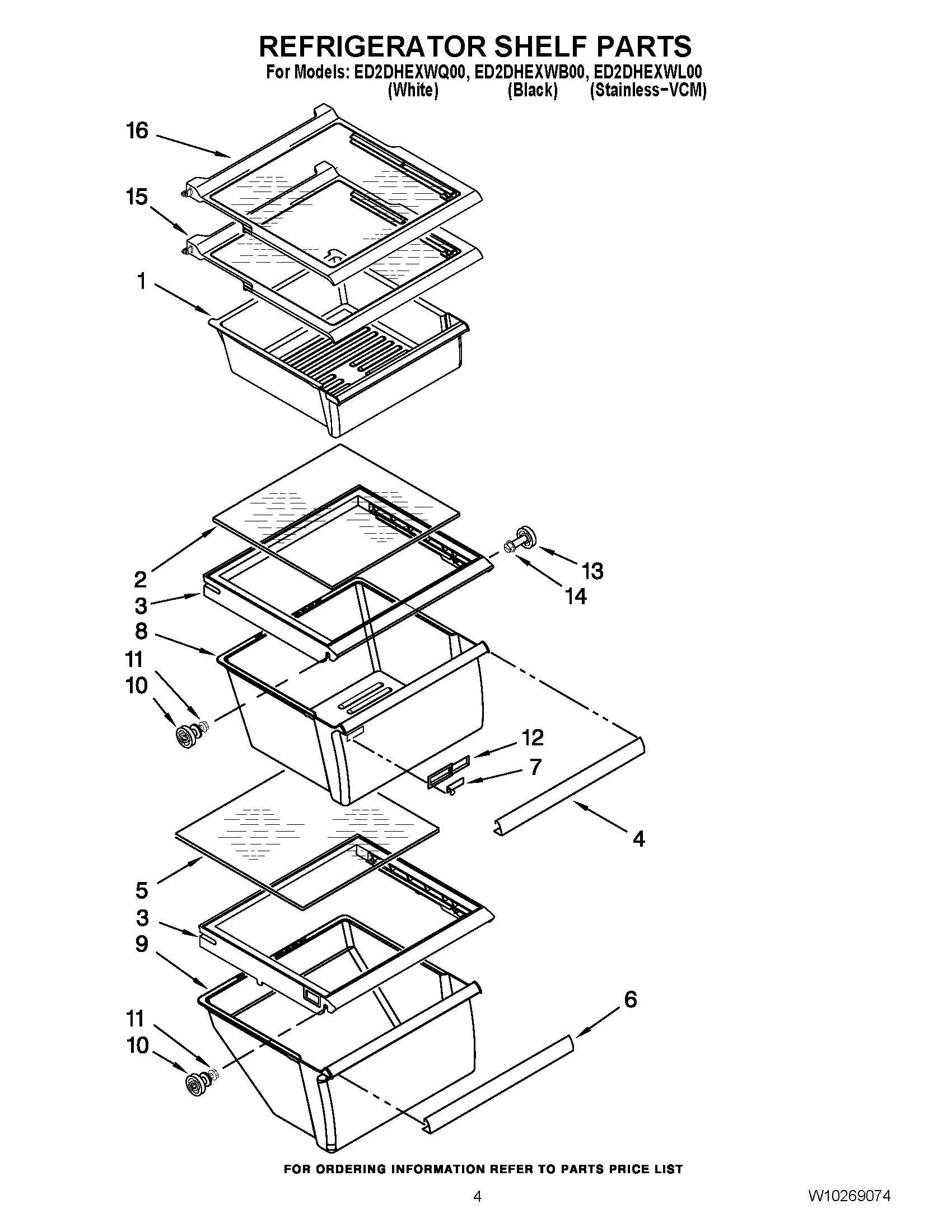 03 - REFRIGERATOR SHELF PARTS
